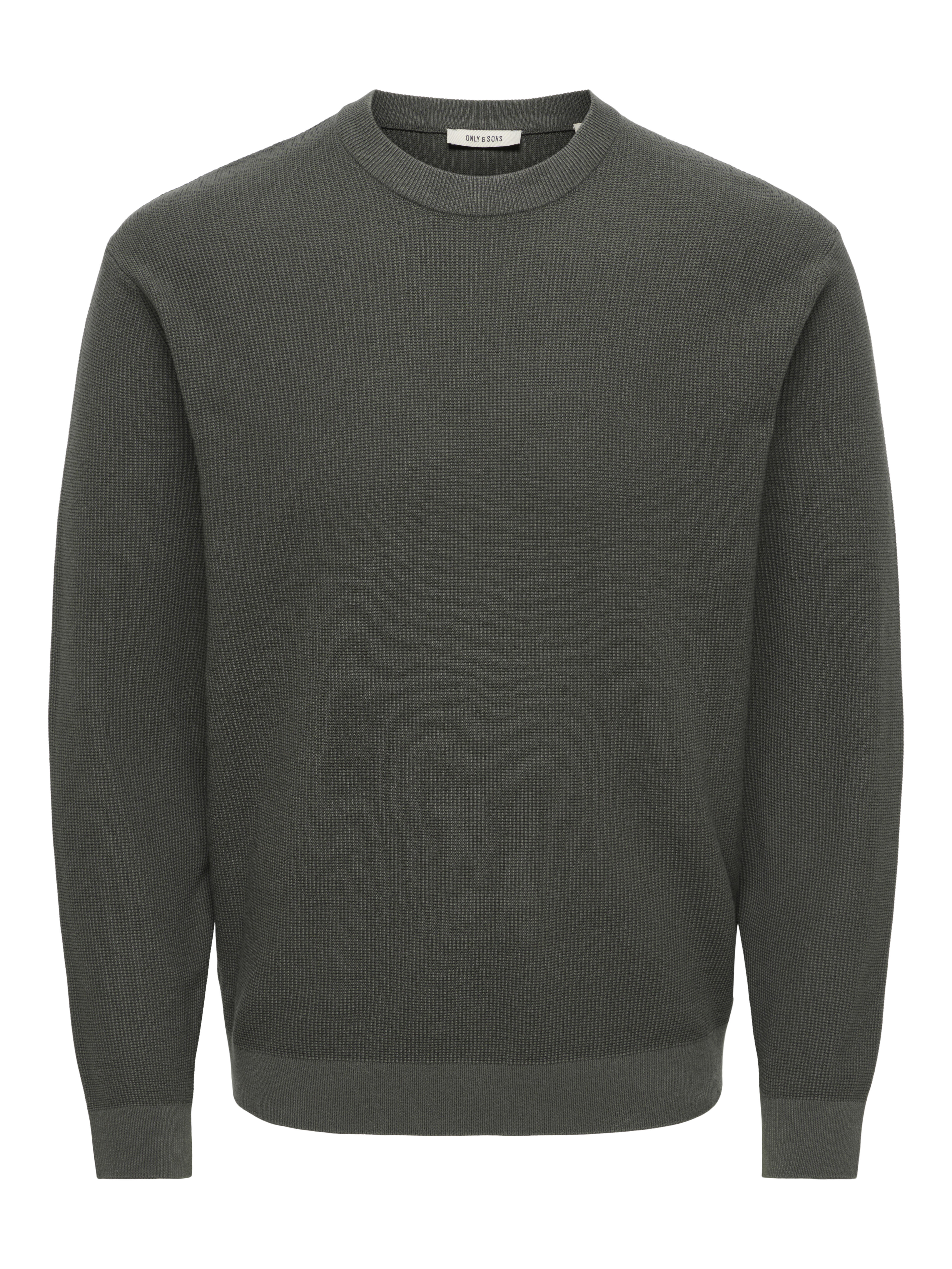 Only&Sons - Onstony Rlx 12 Ls Waffle Crew Knit Noos Beluga - Gr. - S - Bild 2
