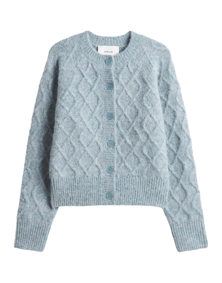 VAN GRAAF Opus Damen Hellblau Strickjacke Mit Woll-Anteil Blau, Größe 38 - Bild 3