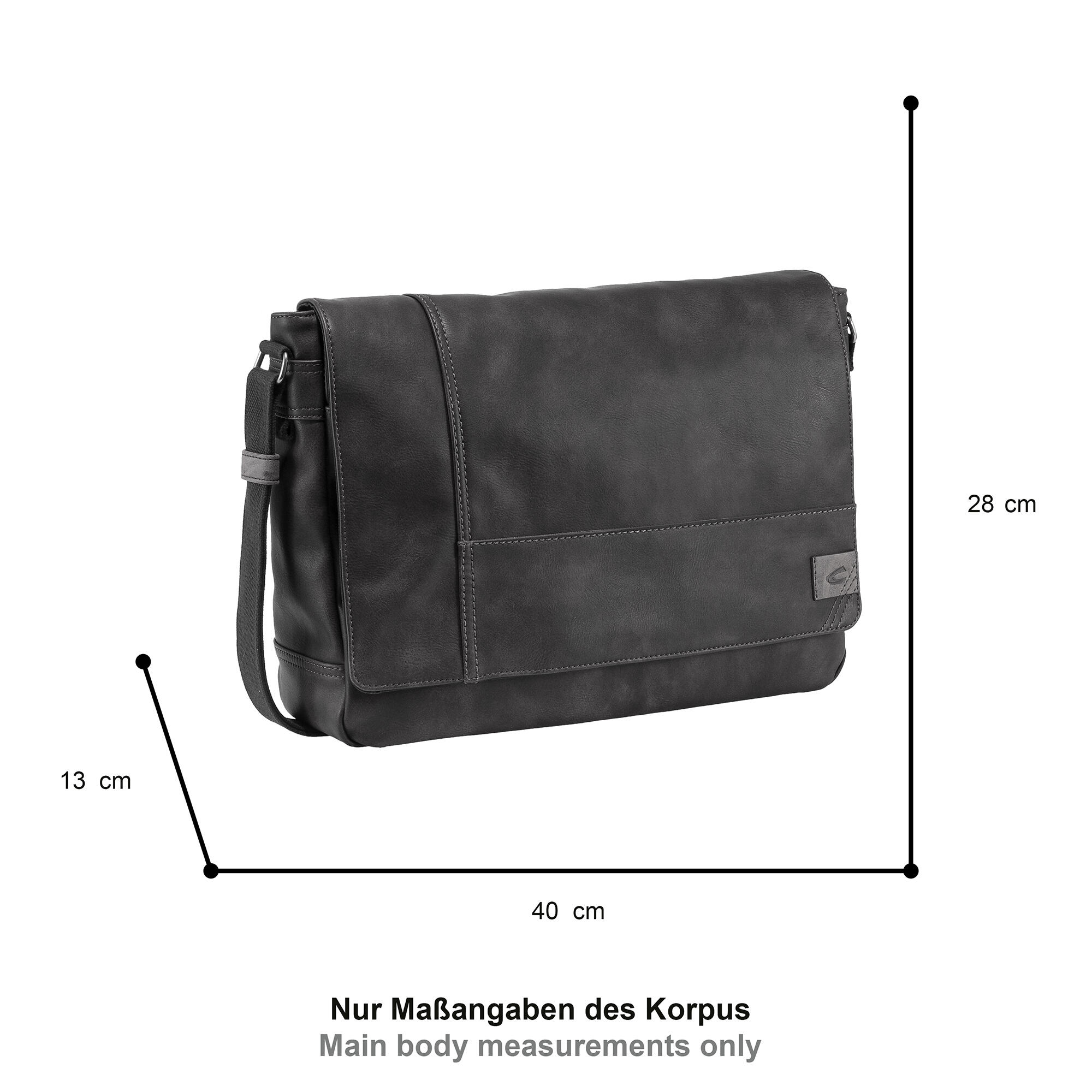 Camel Active Damen Schwarz Messenger Bag "Laos", Gr. B/H/T: 40Cm X 28Cm X 13Cm, Polyurethan, Polyurethan (Pu), Retro, Beschichtet, Kontrastfarben... - Image 6