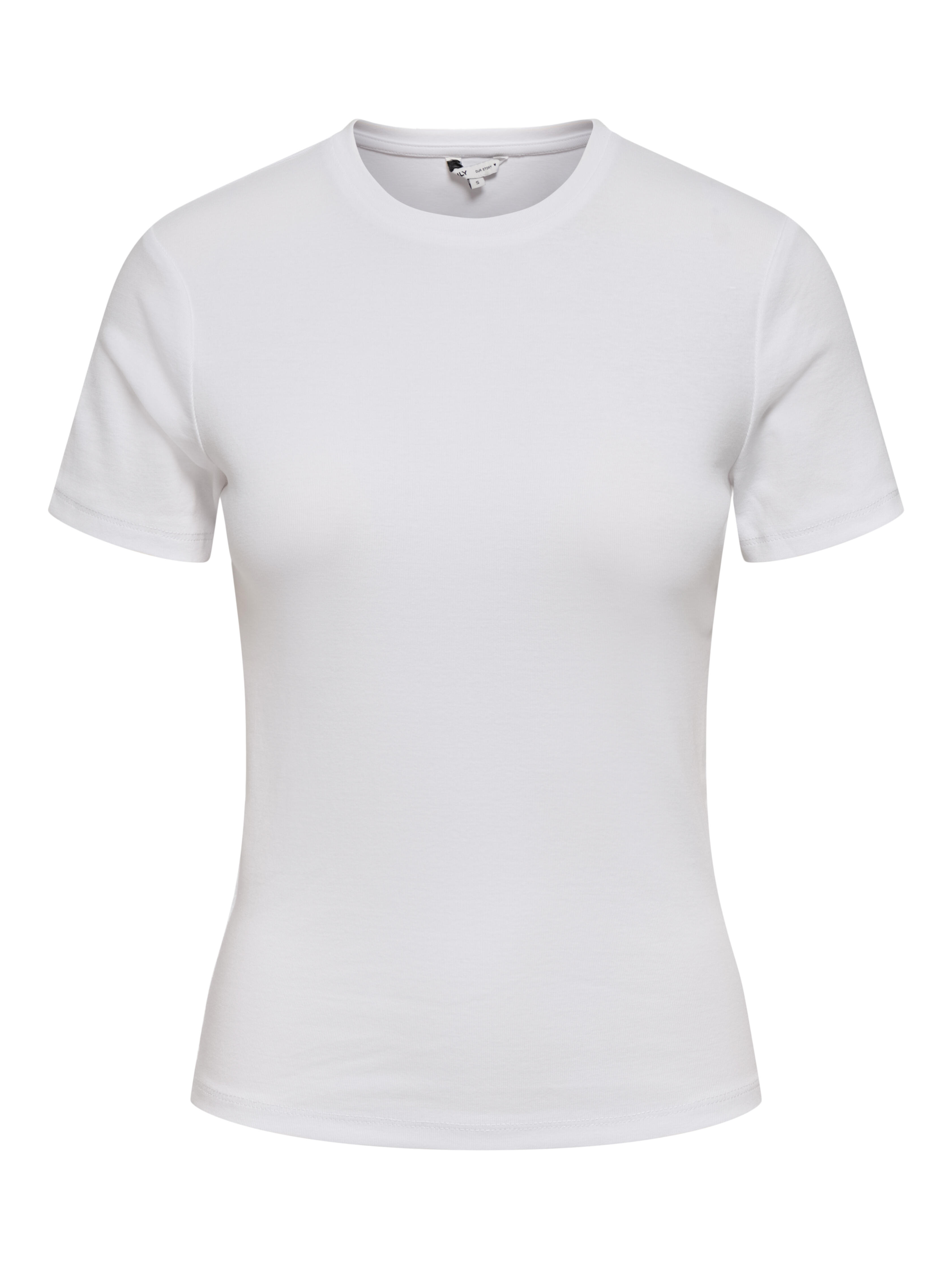 Only Damen Blanc T-Shirt Riley - Bild 2