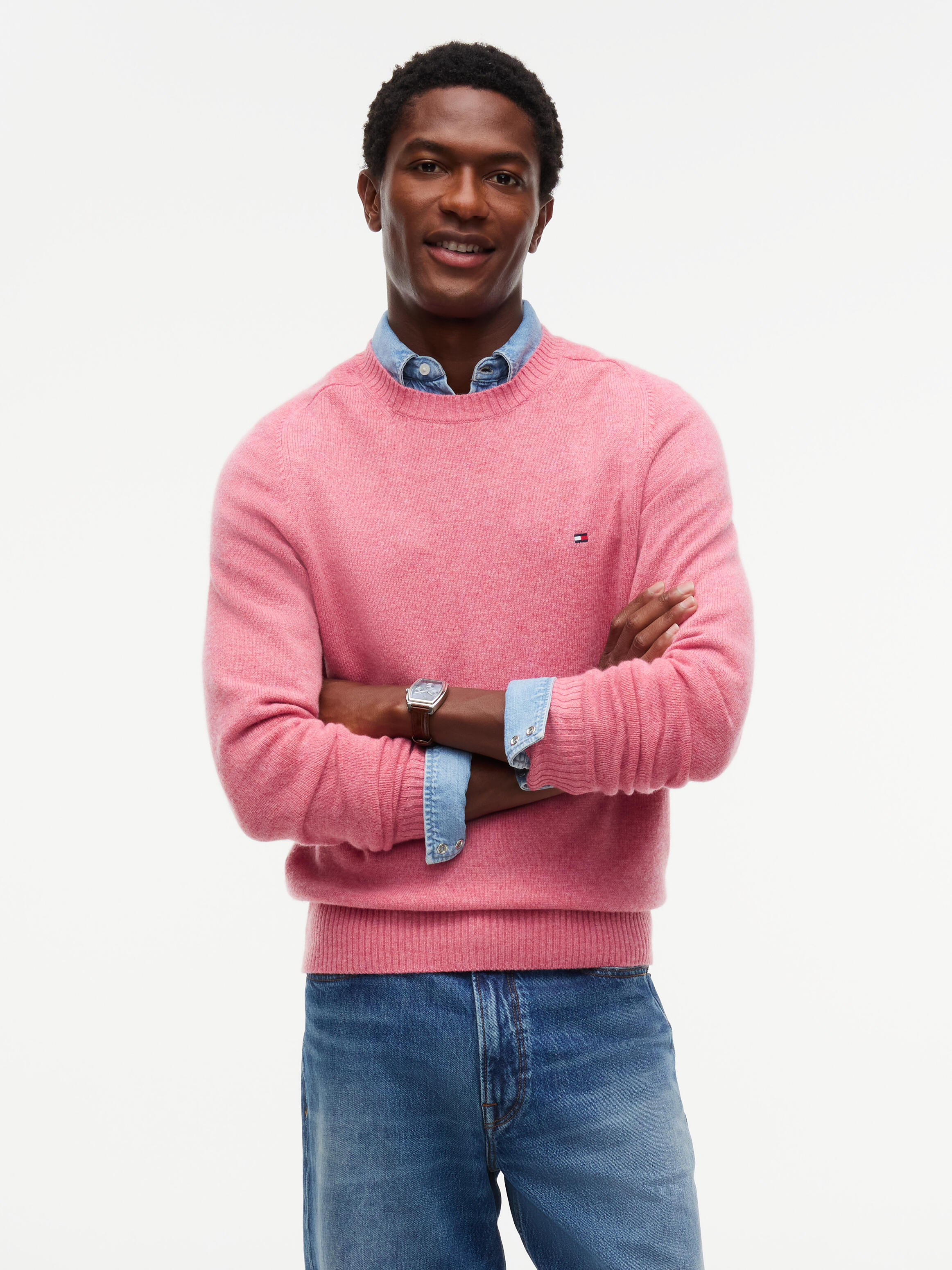 Tommy Hilfiger Herren Pullover Pink Gr. Groß - Bild 3