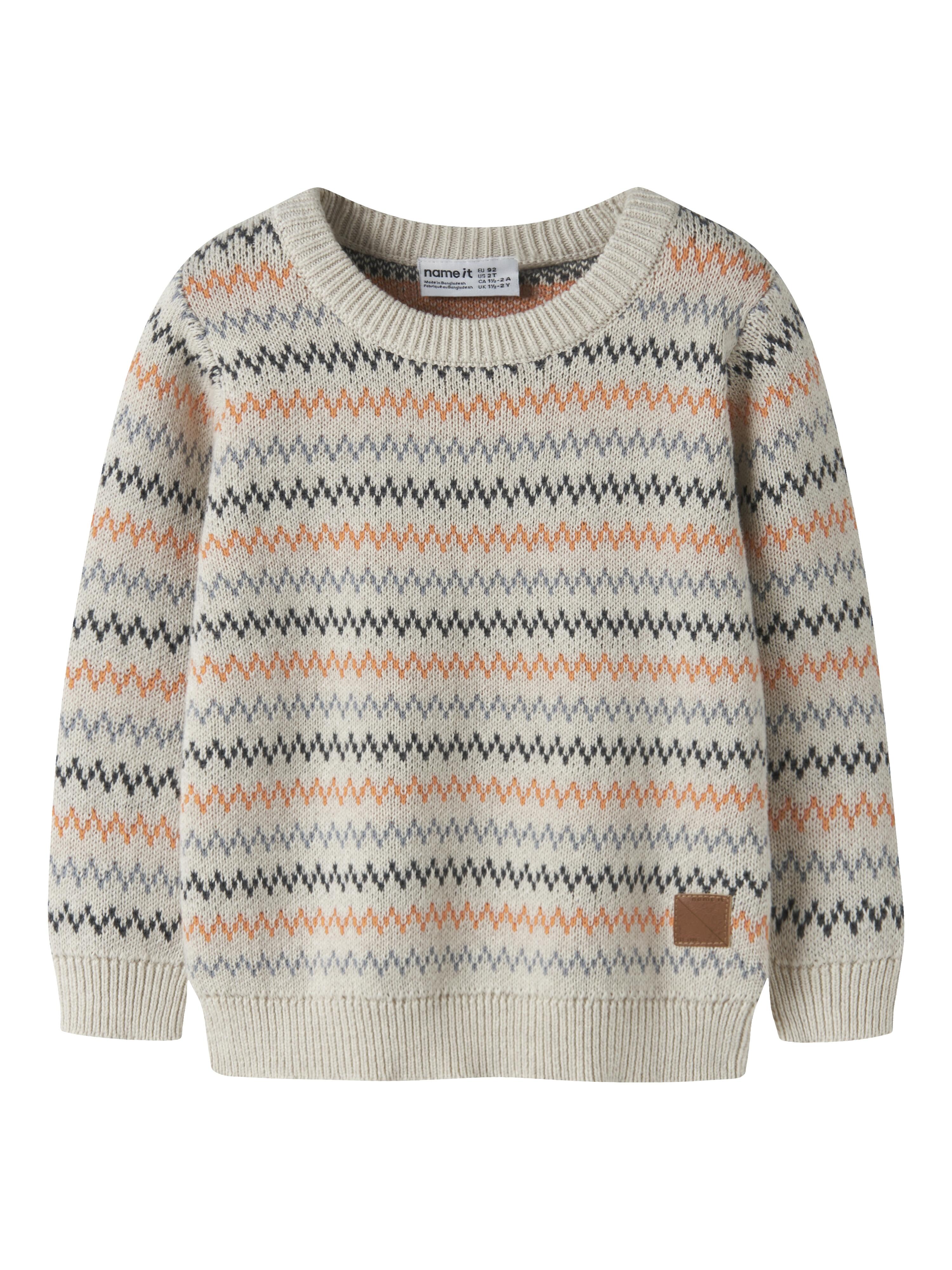 Name It Beige | Mehrfarbig Pullover Chevron - Bild 3