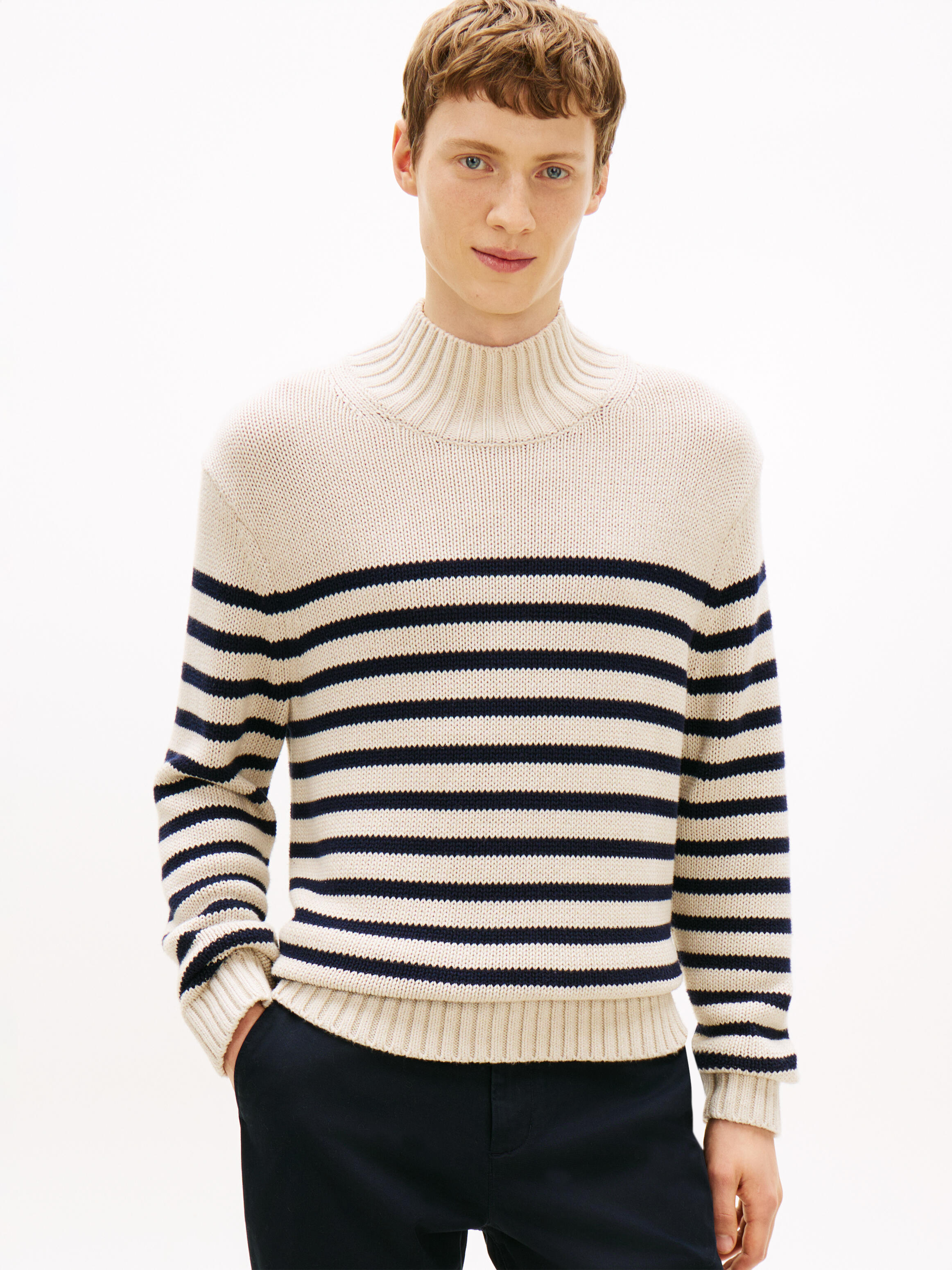 VAN GRAAF Tommy Hilfiger Herren Ecru Strickpullover Baumwolle Mehrfarbig, Groß - Bild 4