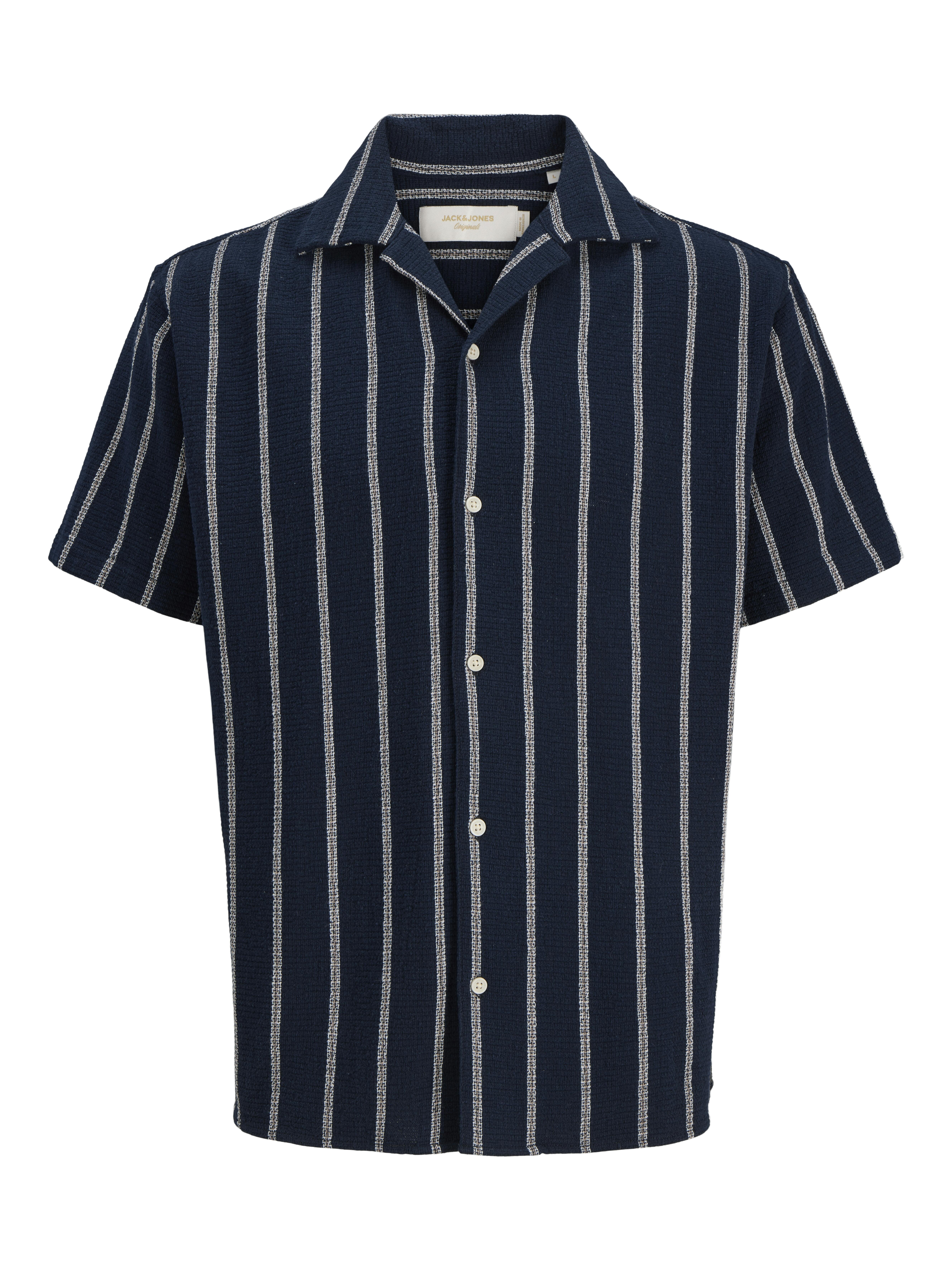 Jack&Jones - Jorcoba Stripe Resort Shirt Ss Sn Sky Captain - Gr. - Xxl