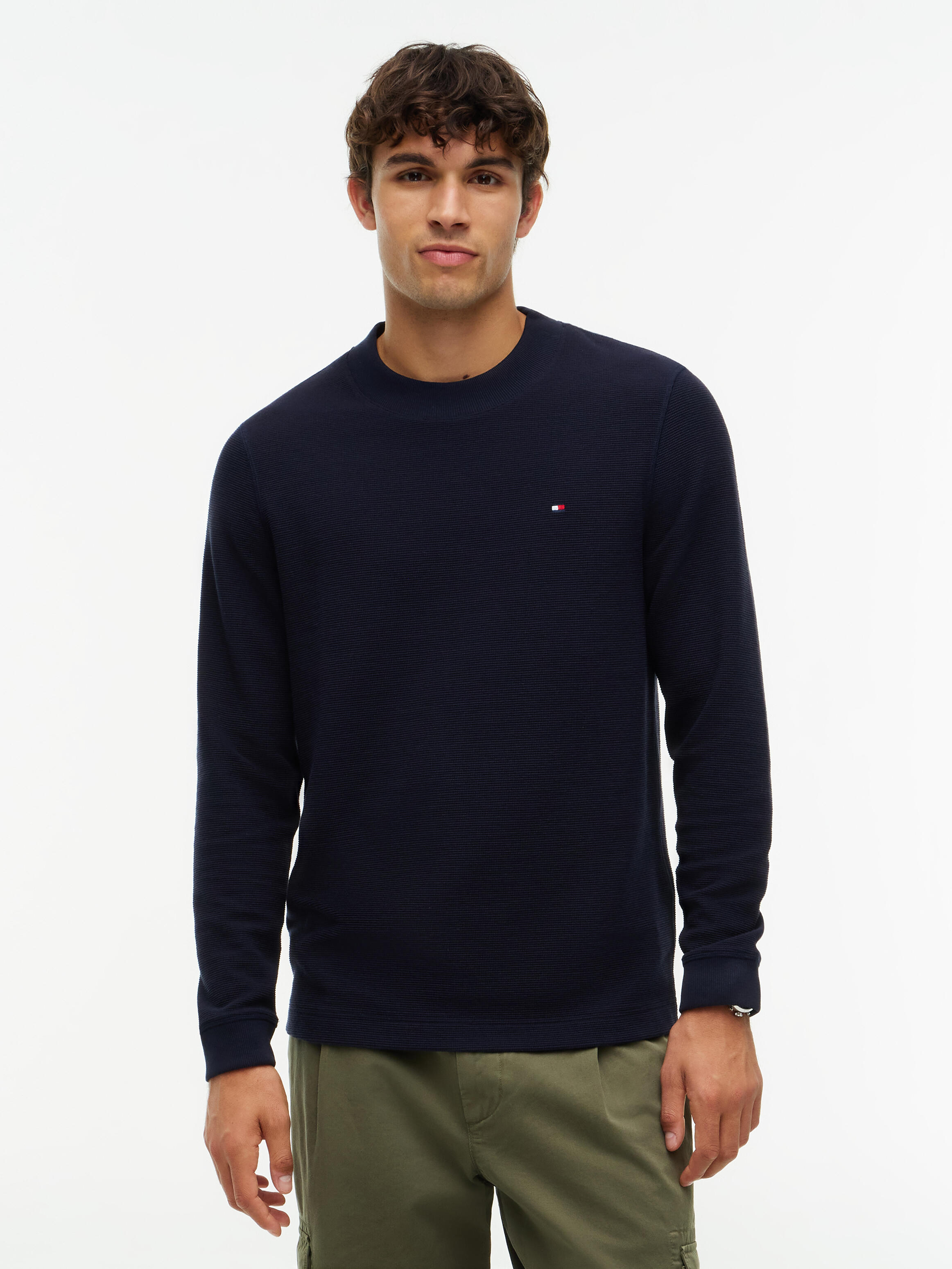 Tommy Hilfiger Menswear (Pvh Group) Textured Ls Tee Navy Blue - Gr. - Xl