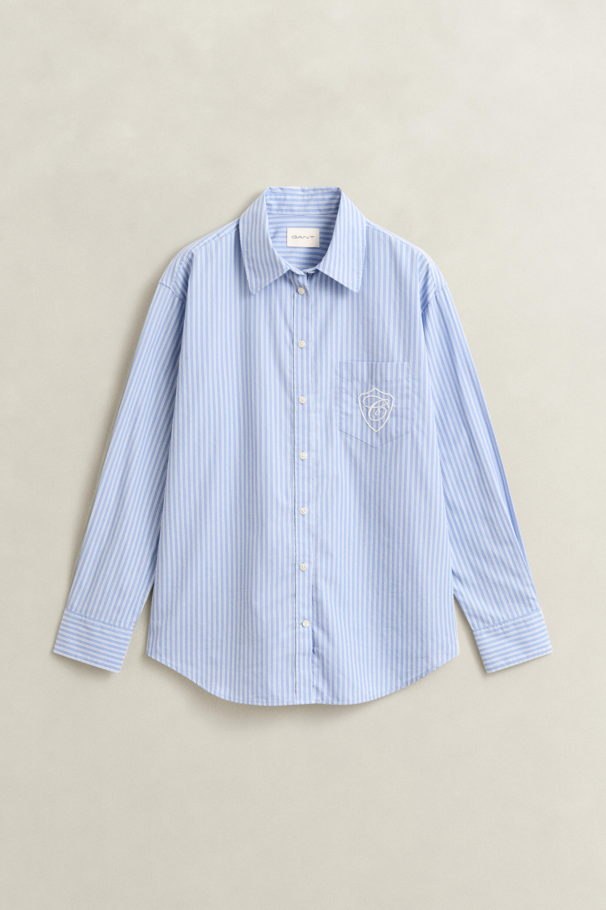 Gant Damen - Relaxed Fit Classic Popeline-Bluse Mit Streifen - Gr. - 44