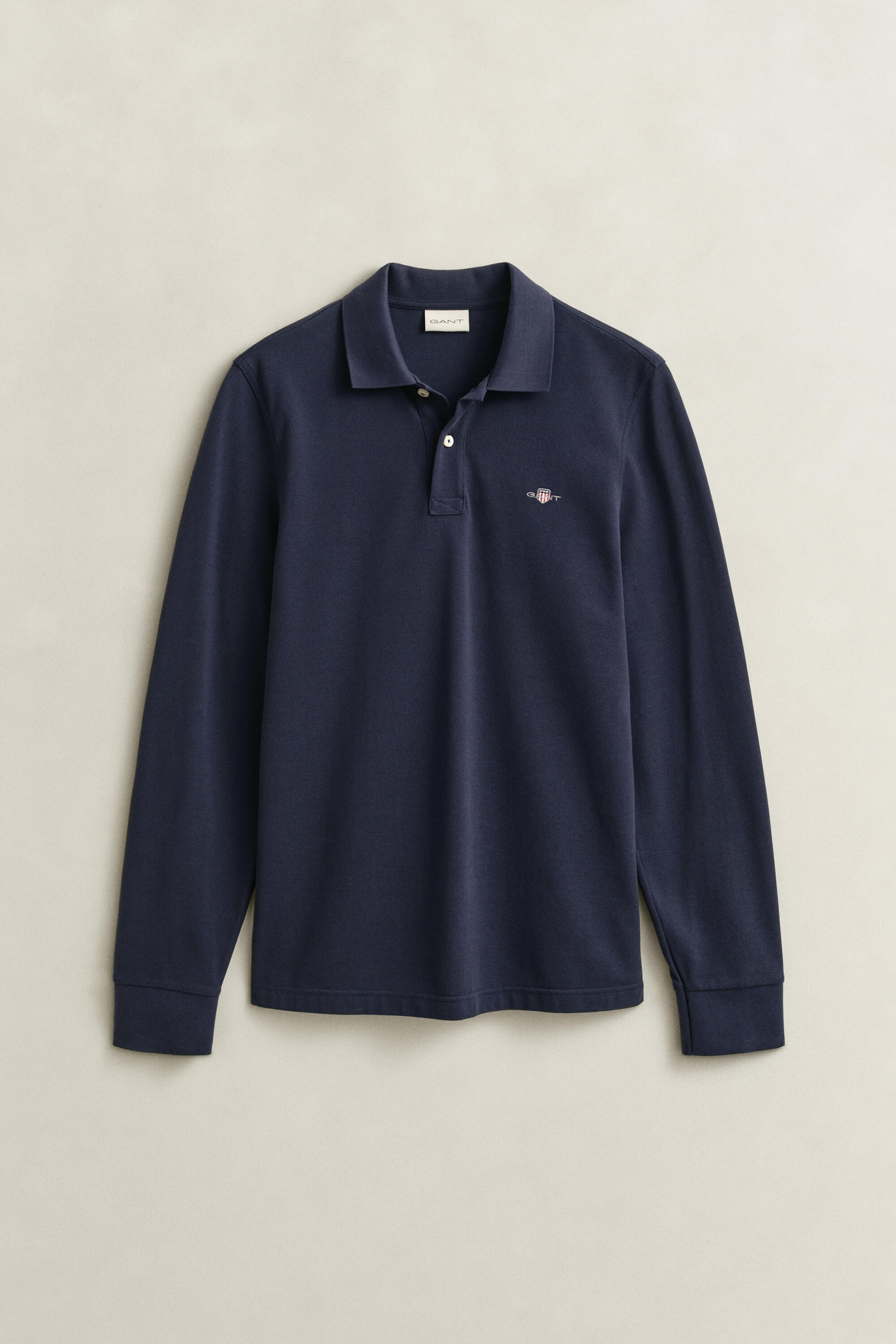 Hemden Gant Herren Evening Blue Shield Regular Fit Longsleeve Poloshirt Einfarbig - Bild 6