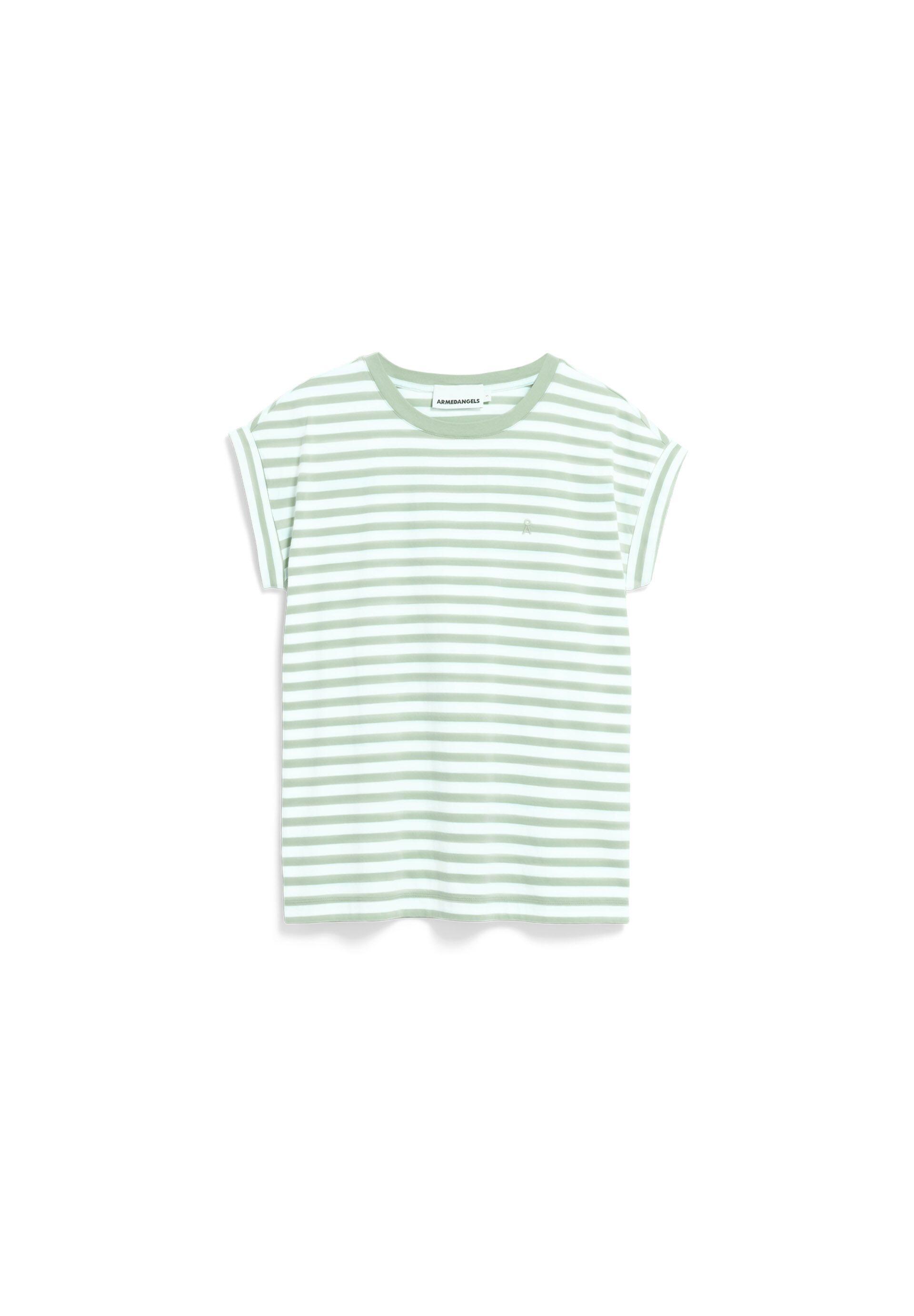 Armedangels - Idaara Stripe T-Shirt White-Foam - Gr. - S