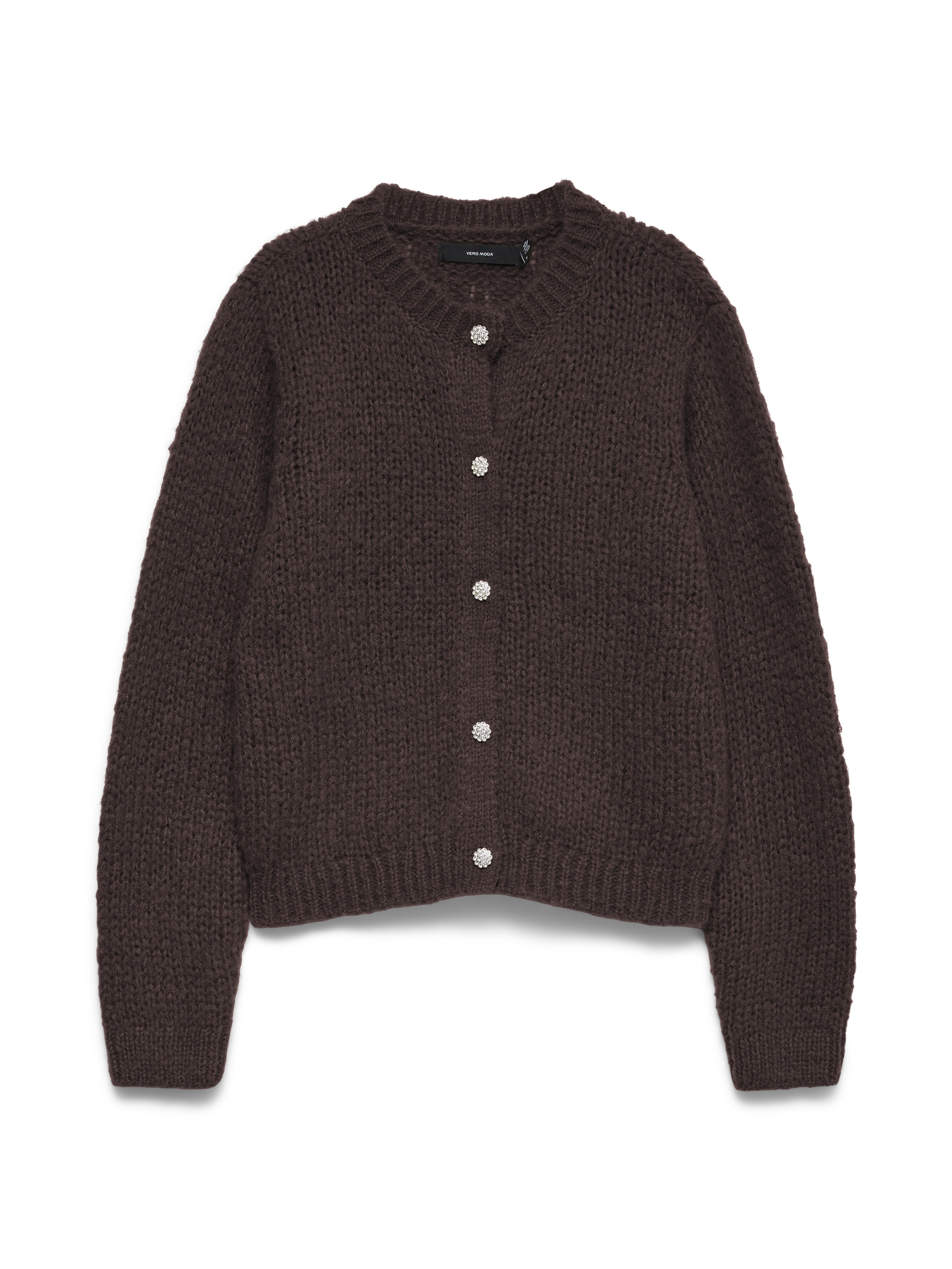 Vero Moda - Vmmaybe Jewel Ls O-Neck Cardigan Noos Chocolate Torte - Gr. - M