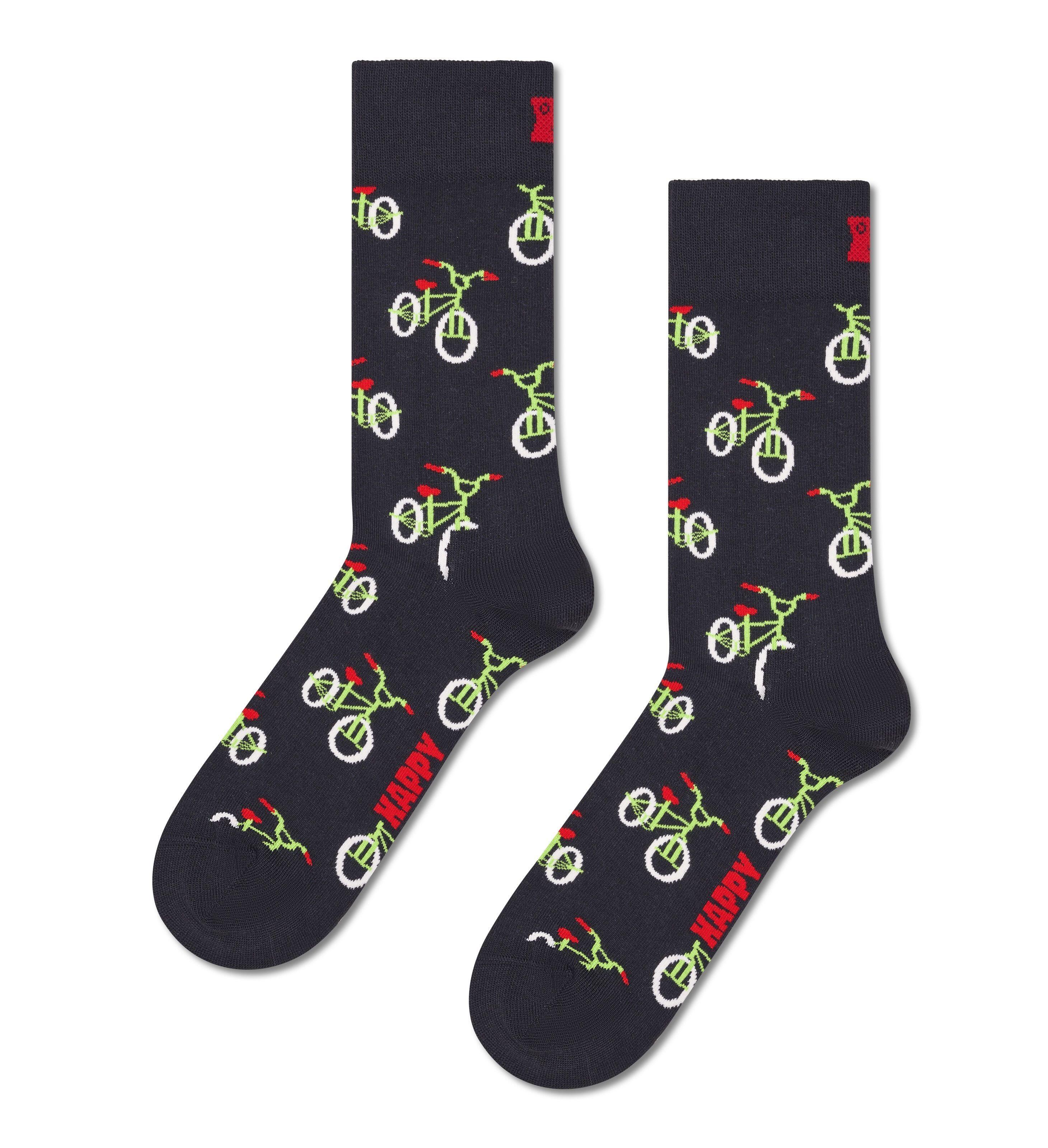 Happy Socks Schwarz - Trick Bike Sock - Gr. - 43.5