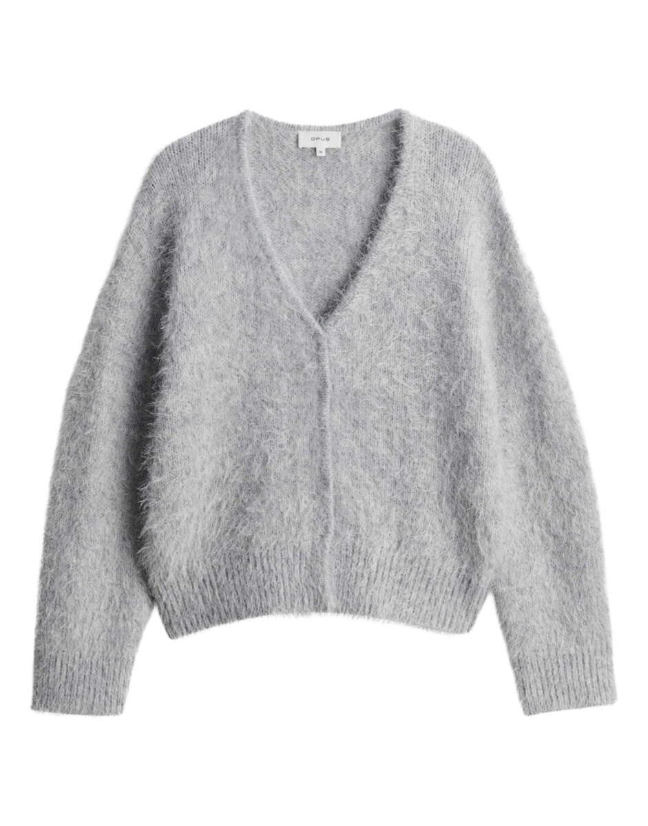 VAN GRAAF Opus Damen Hellgrau Strickjacke Mit Woll-Anteil Grau, Größe 38 - Bild 2