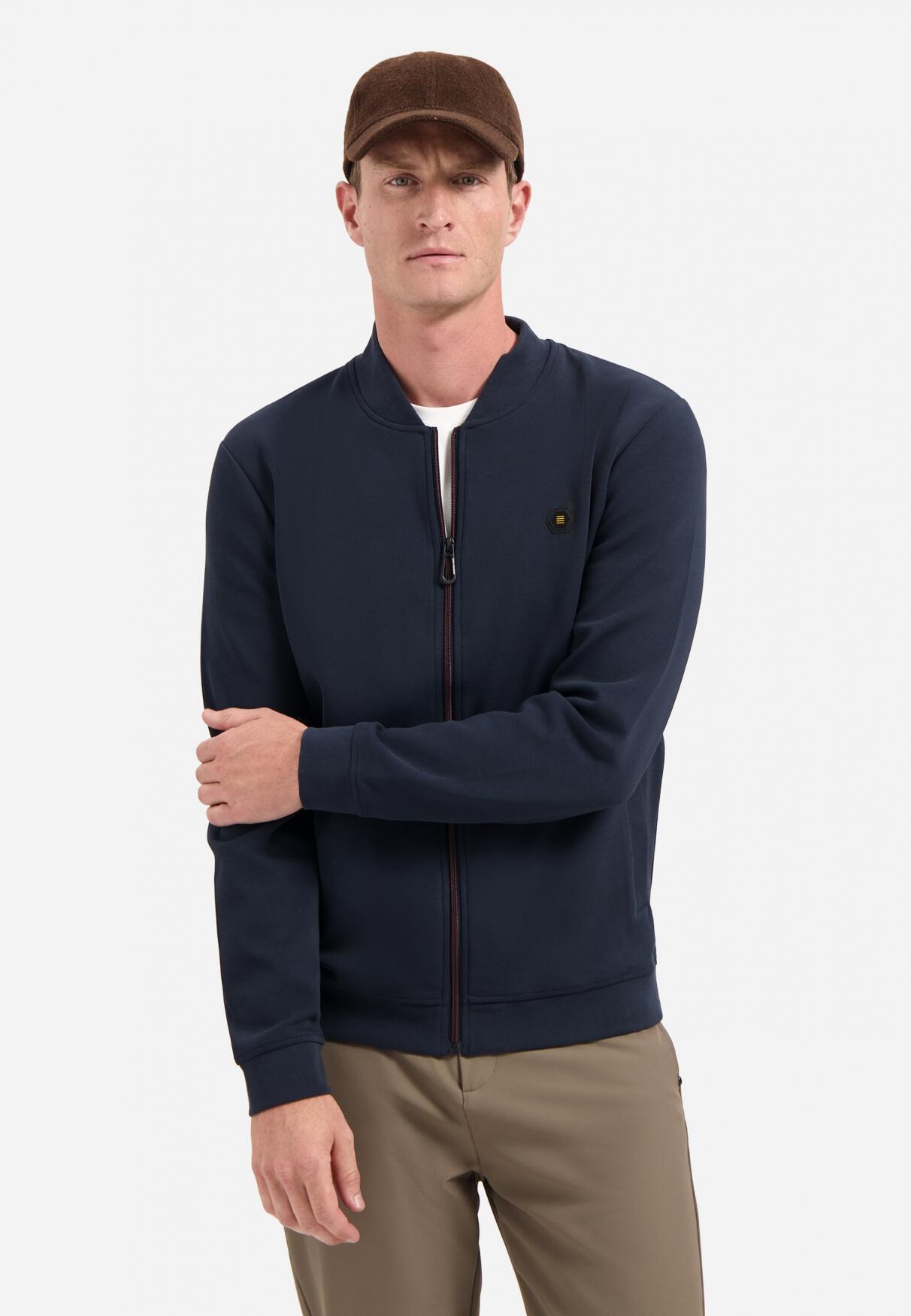 Hemden No Excess Herren Blau Regular Fit Sweatshirt Zip, Einfarbig - Bild 2