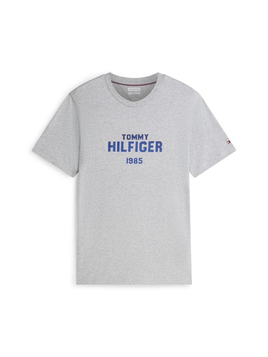 Tommy Hilfiger Herren Hellgrau Melange T-Shirts, Grau, Gr. L - Bild 2