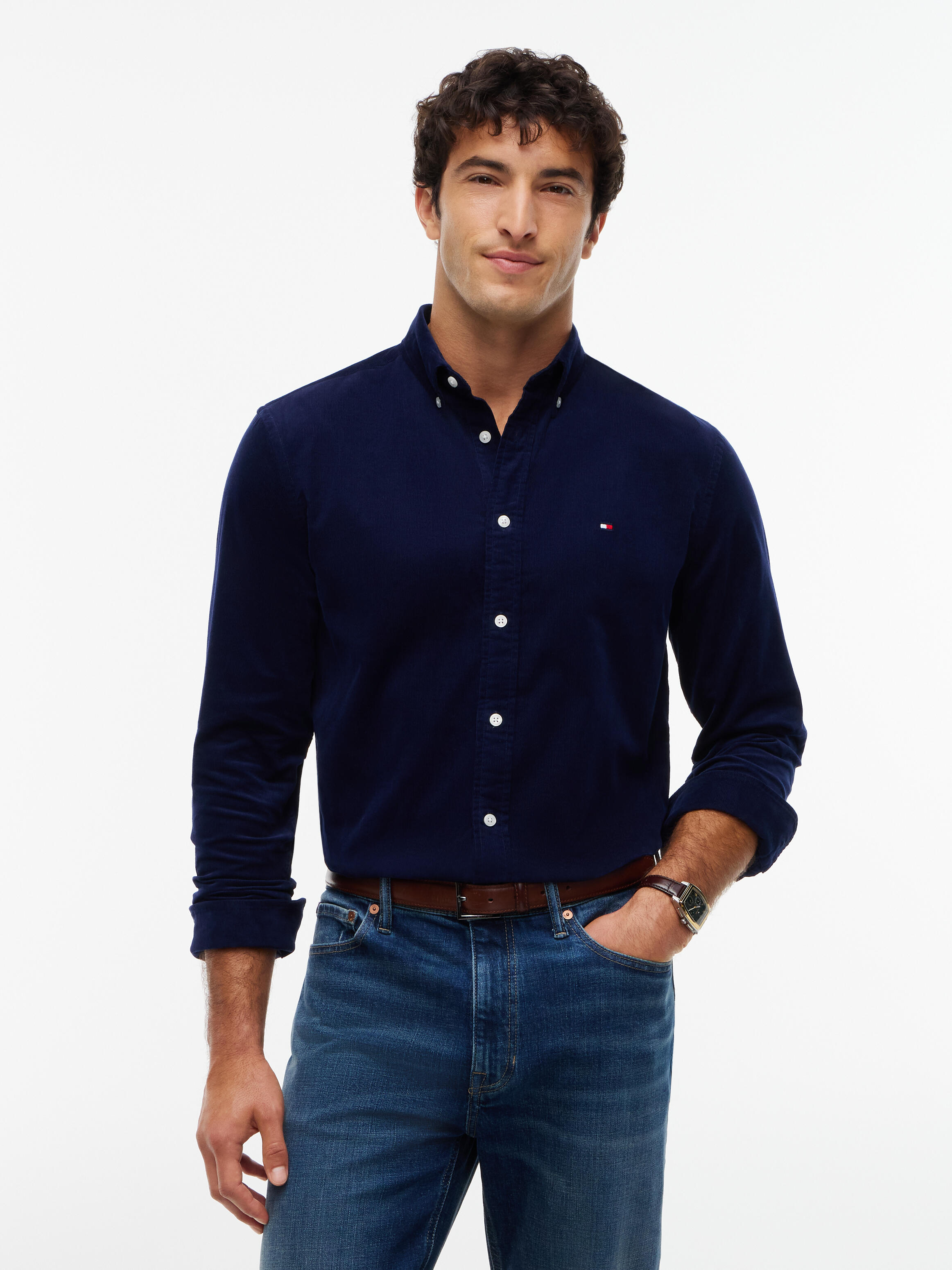 Tommy Hilfiger Menswear (Pvh Group) Solid Corduroy Rf Shirt Imperial Navy - Gr. - Xxl