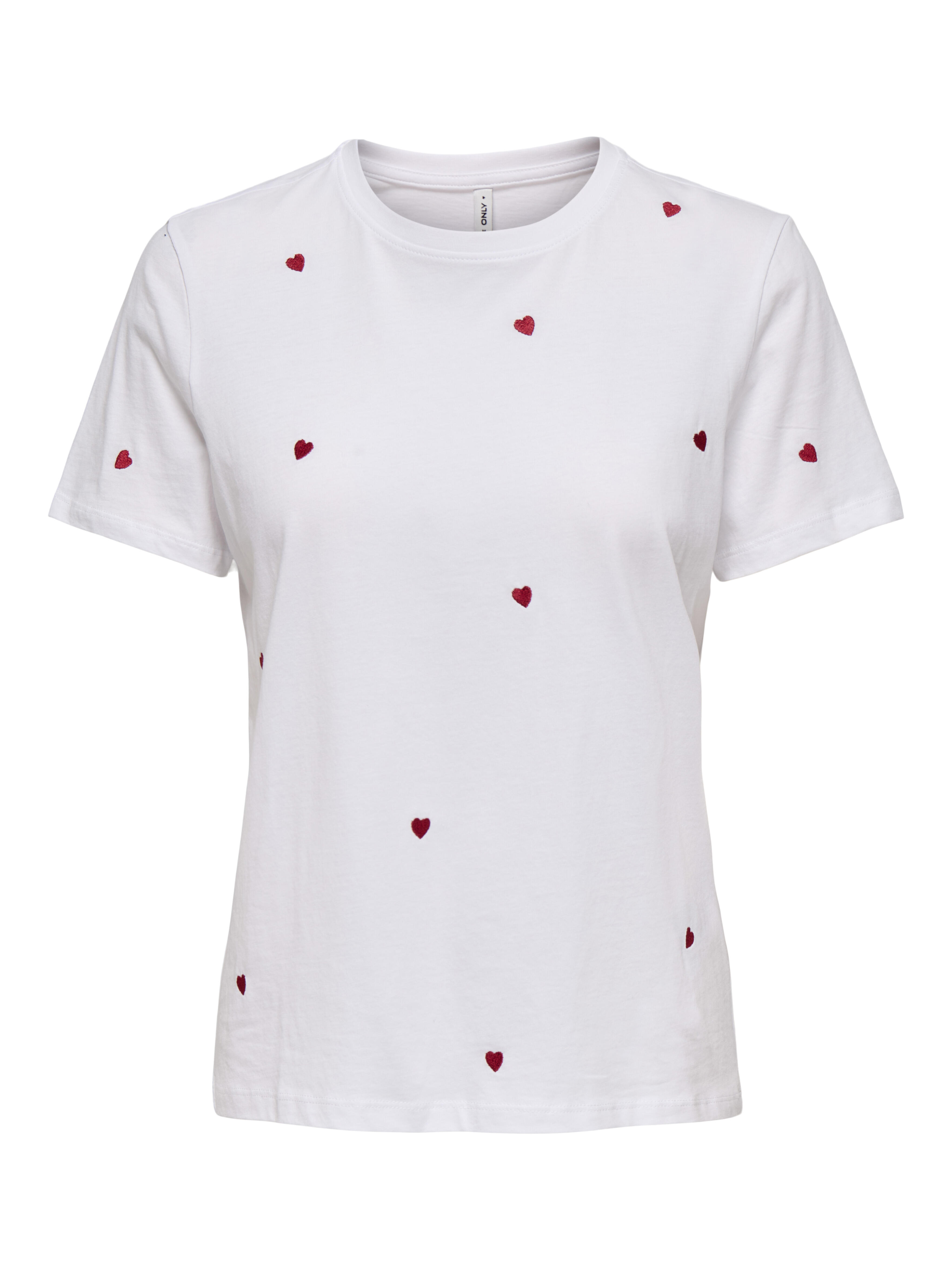 Only Weiss T-Shirt Ketty In Bright White Heart - Bild 5