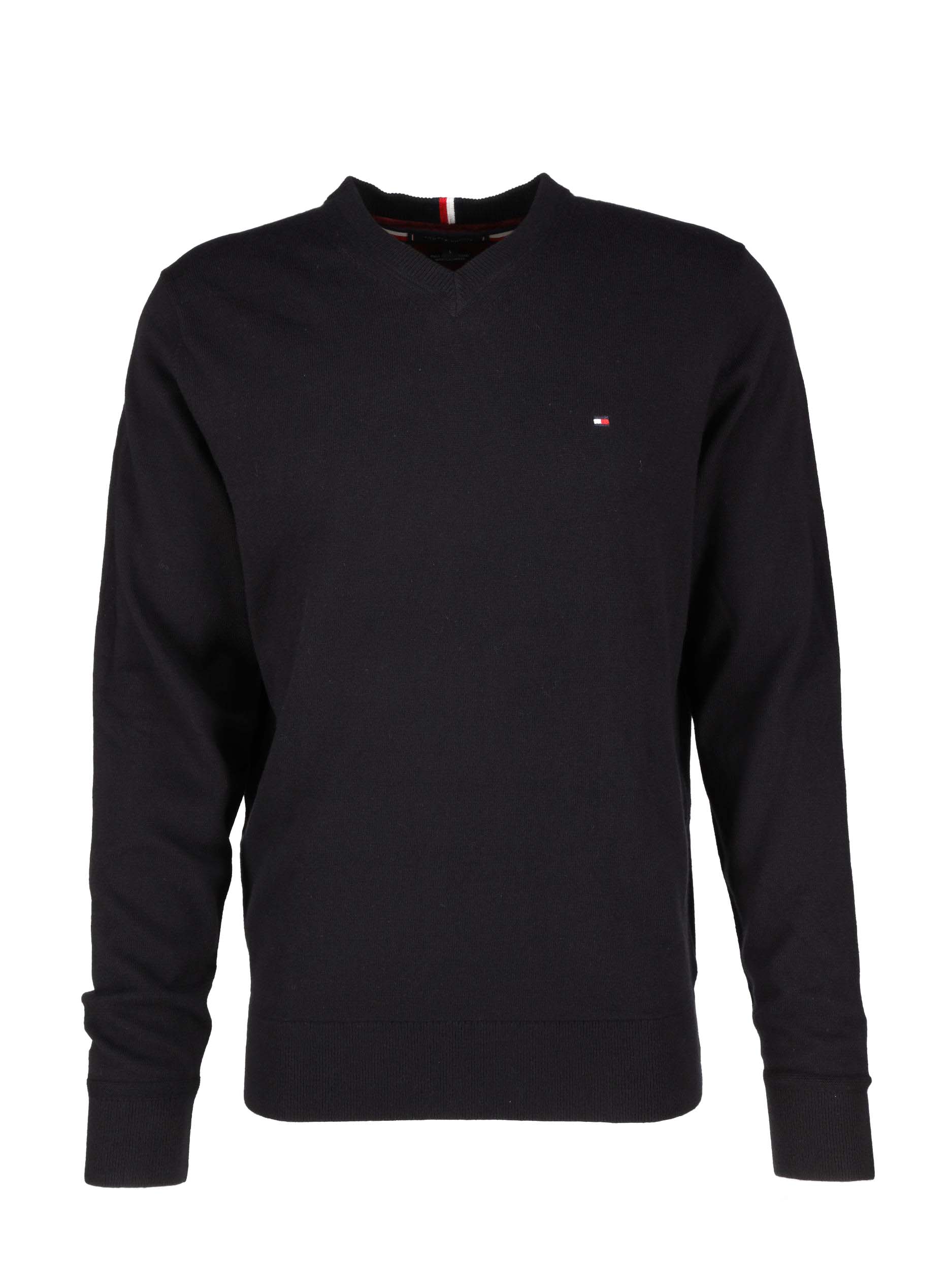 Tommy Hilfiger Herren Schwarz V-Ausschnitt-Pullover "Pima Org Ctn Cashmere V Neck", Gr. Xxl, Obermaterial: 92% Baumwolle, 8% Kaschmir, V-Ausschni... - Bild 3