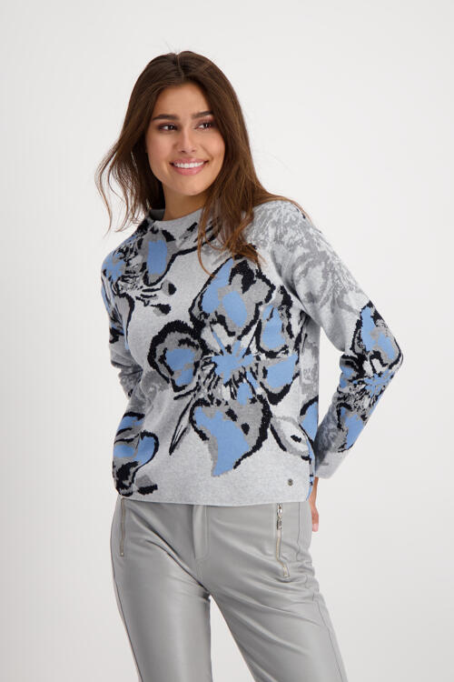 monari Baumwoll Pullover mit Blumen Deutschland - Main Image