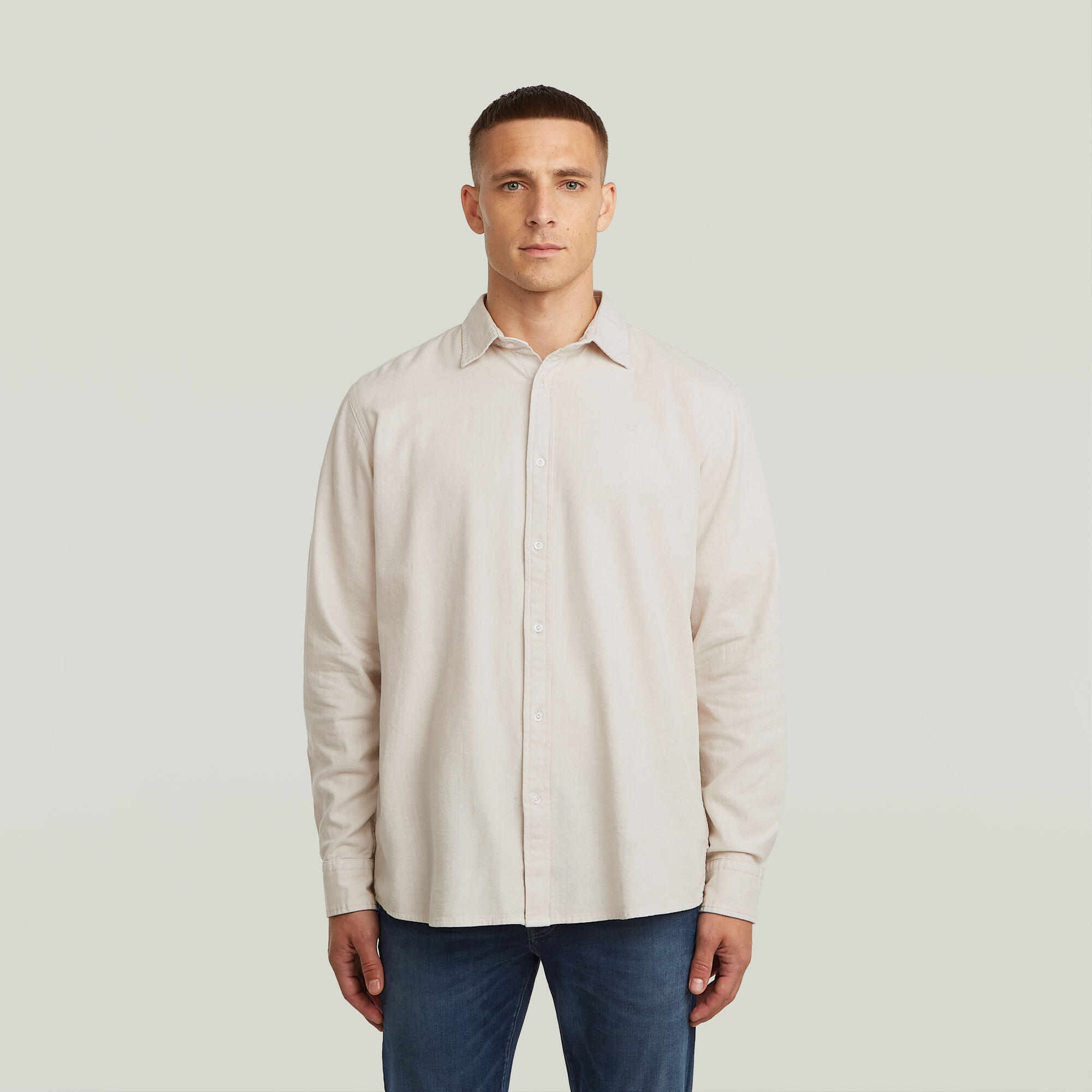 G-Star - Clean Regular Shirt L\S Whitebait Gd - Gr. - L - Bild 3