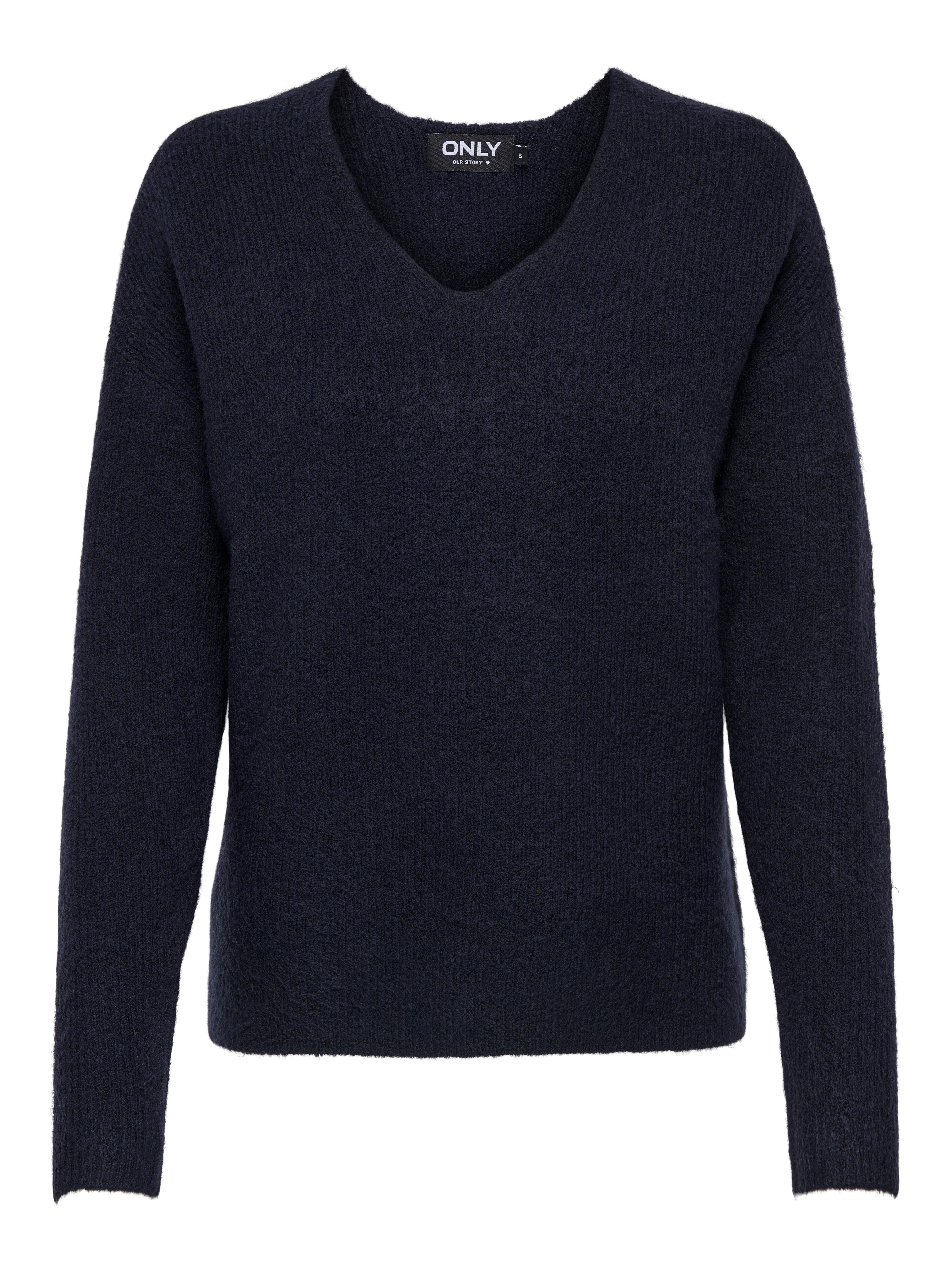 Only - Onlcamilla V-Neck L/S Pullover Knt Noos Night Sky - Gr. - M