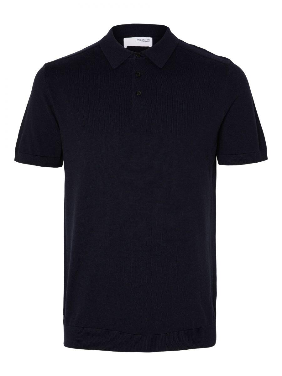 Selected Men Blau - Gestricktes Polo Shirt - Gr. - S