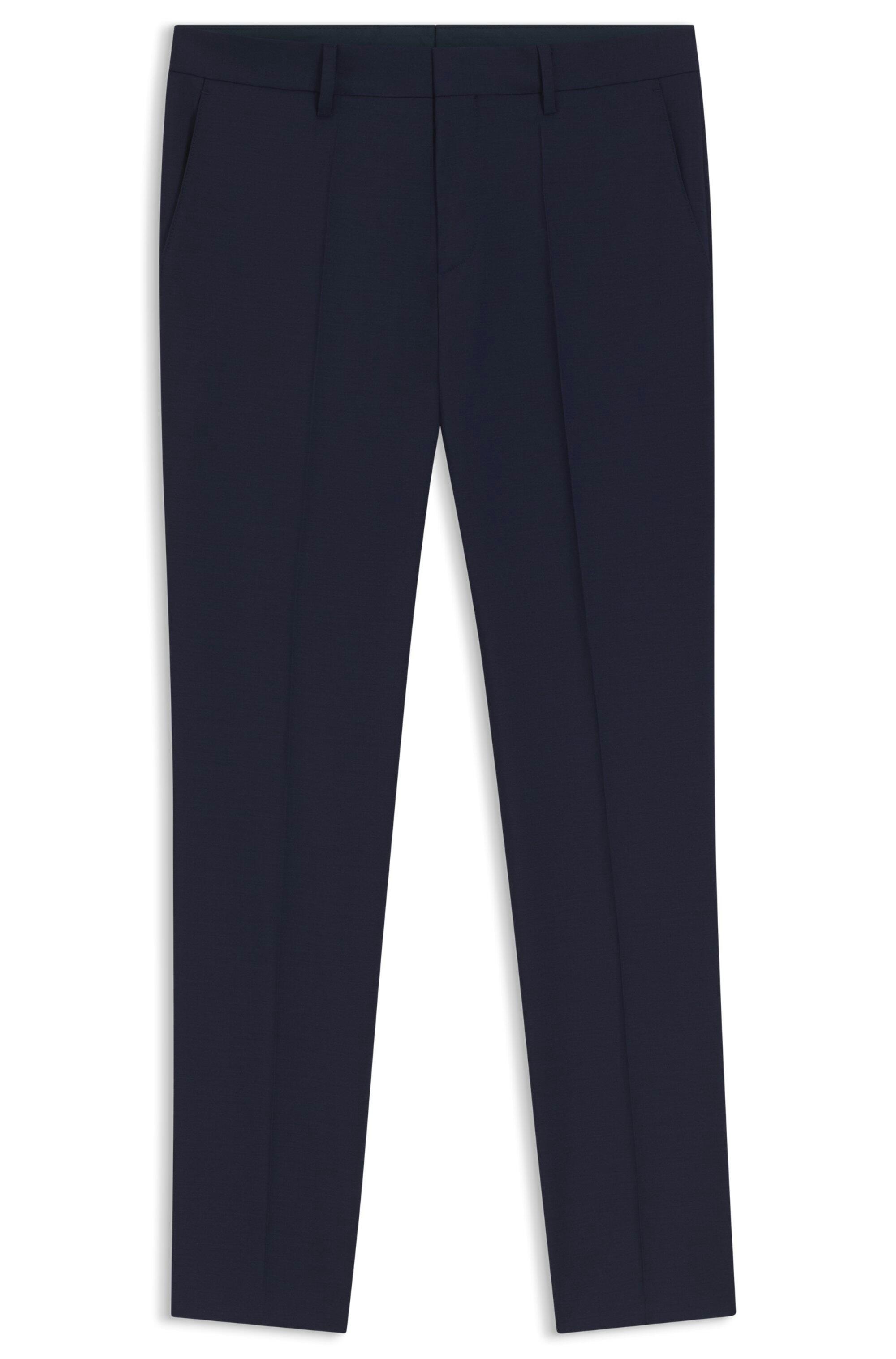 Boss Black Herren Blau Hose Schurwolle Slim Fit - Bild 4