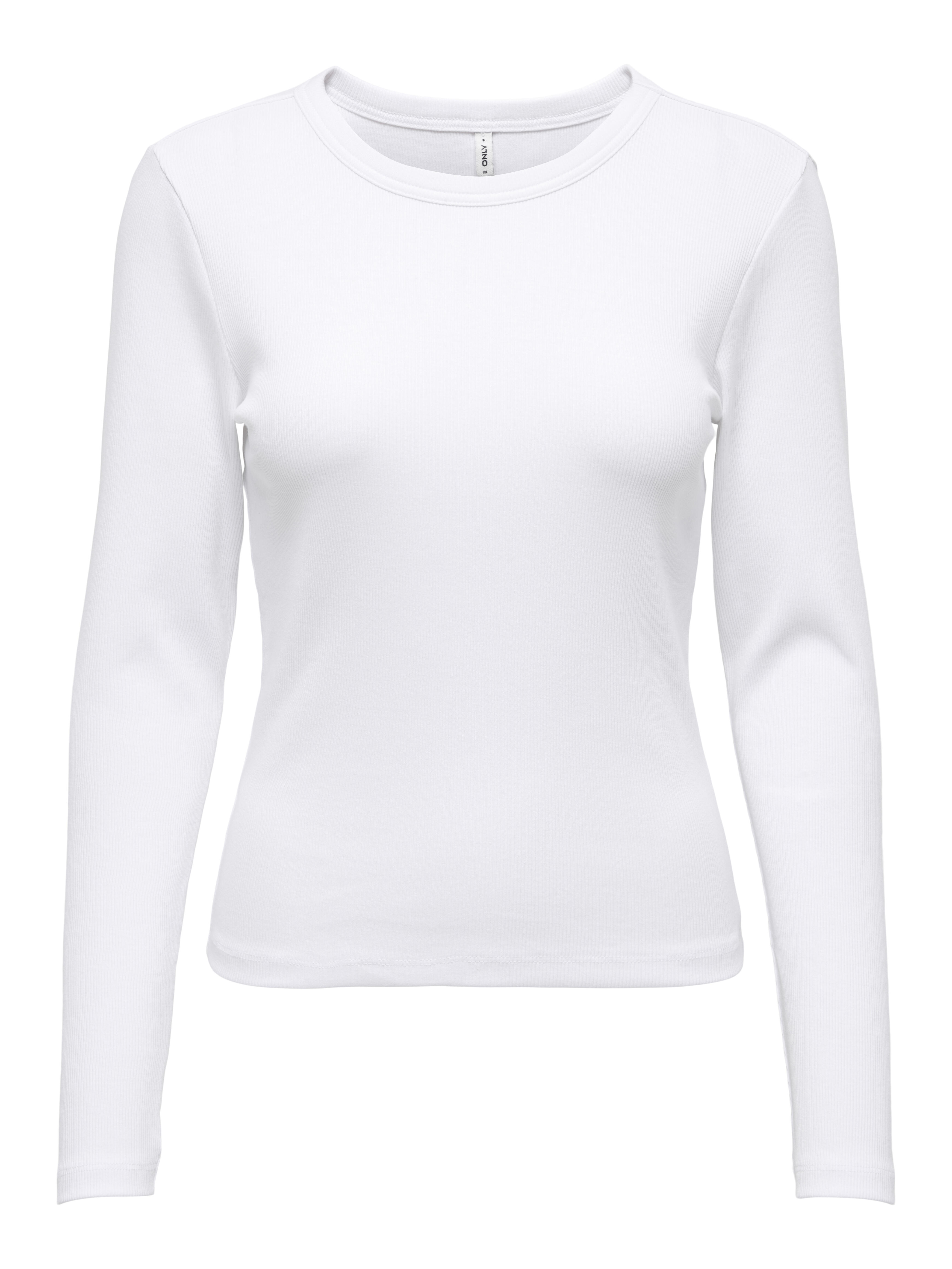 Only - Onlval L/S O-Neck Top Jrs Noos Bright White - Gr. - L