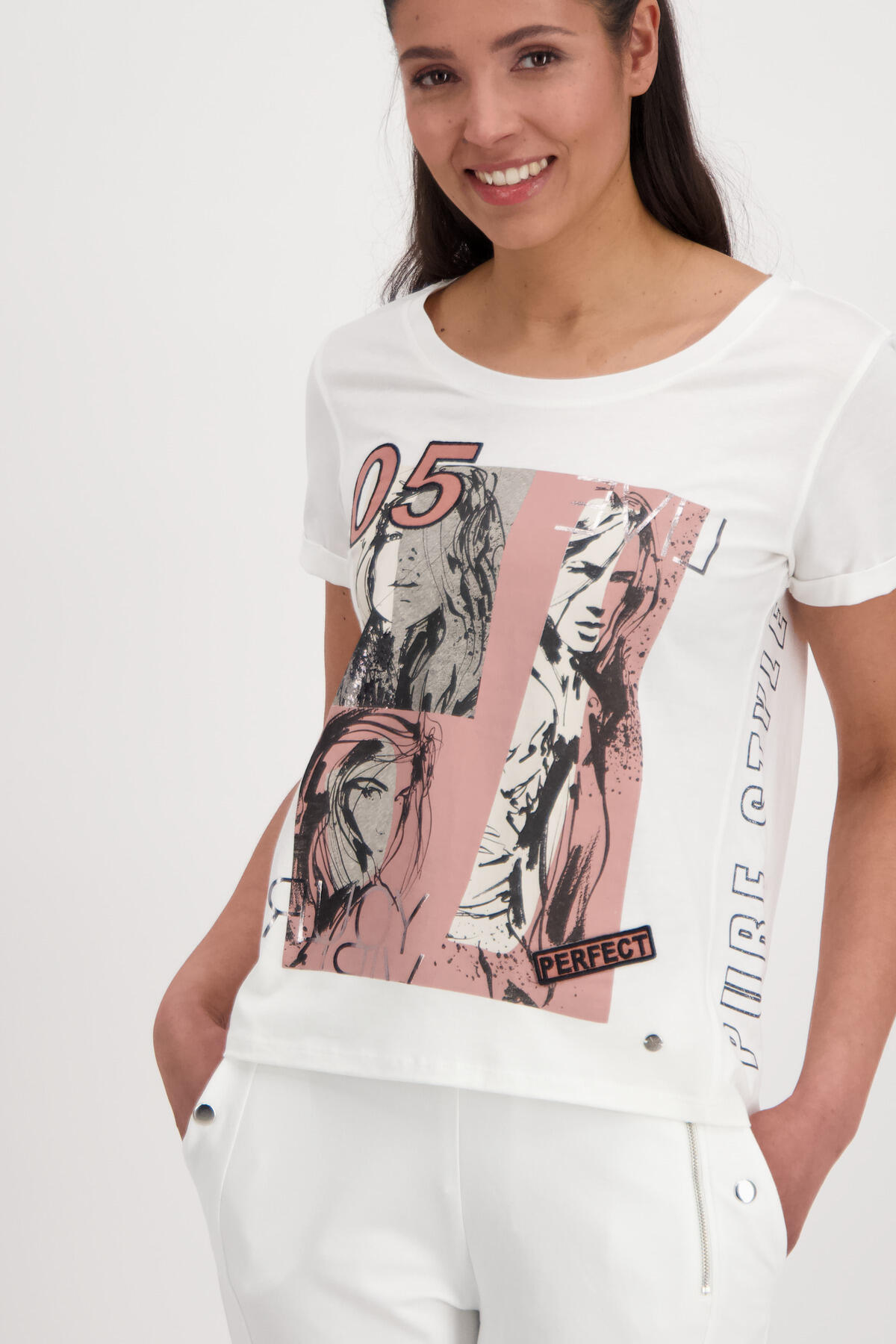 monari | Print Shirt Rundhals mit und Jersey Deutschland Halbarm