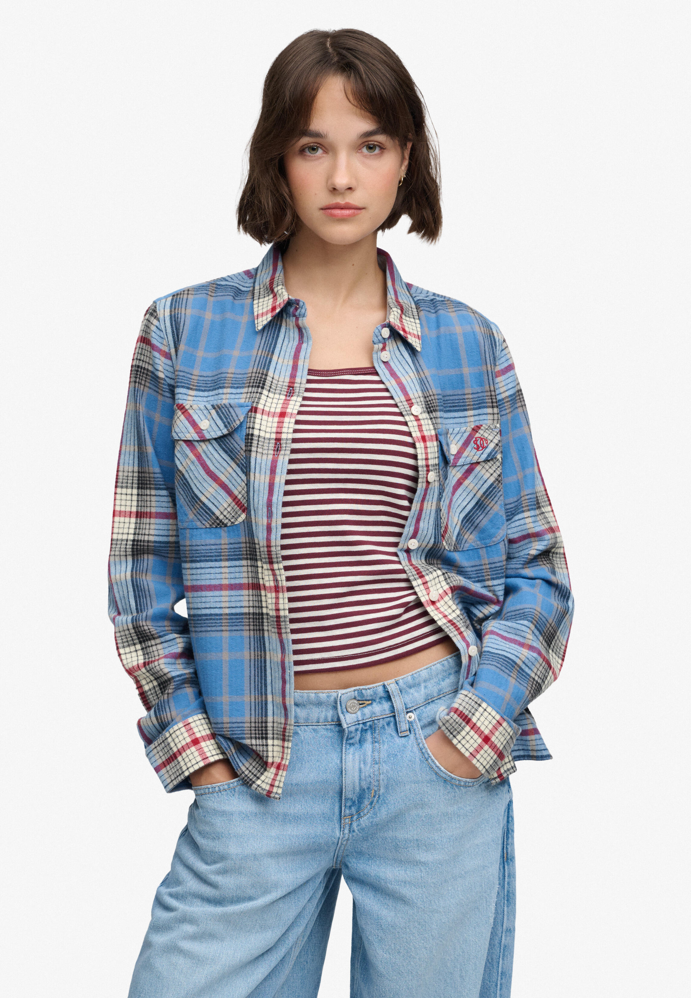 Superdry Damen Bleu Hemd Lumberjack Check - Bild 2