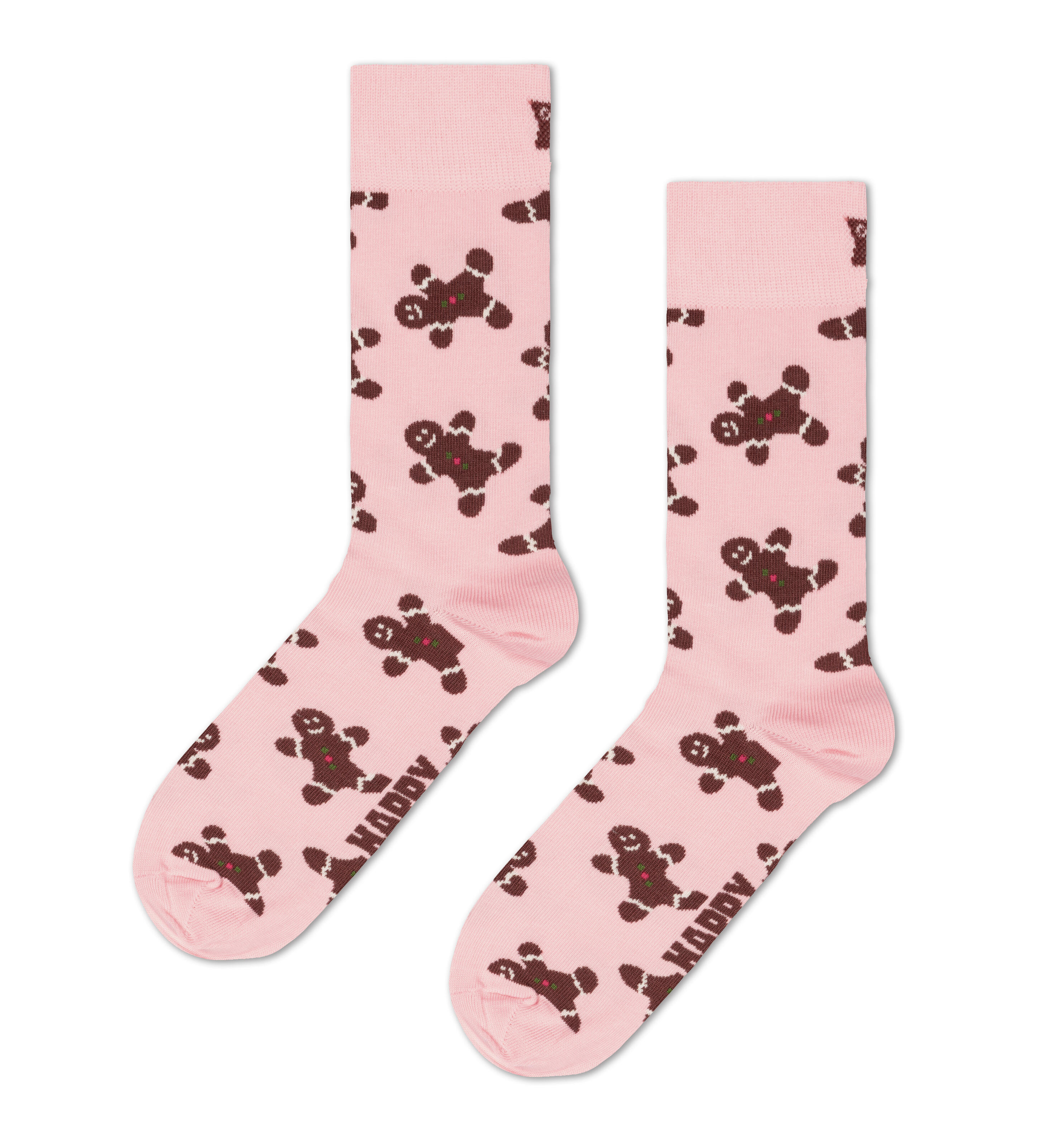 Happy Socks Rosa - Gingerbread Man Sock - Gr. - 38