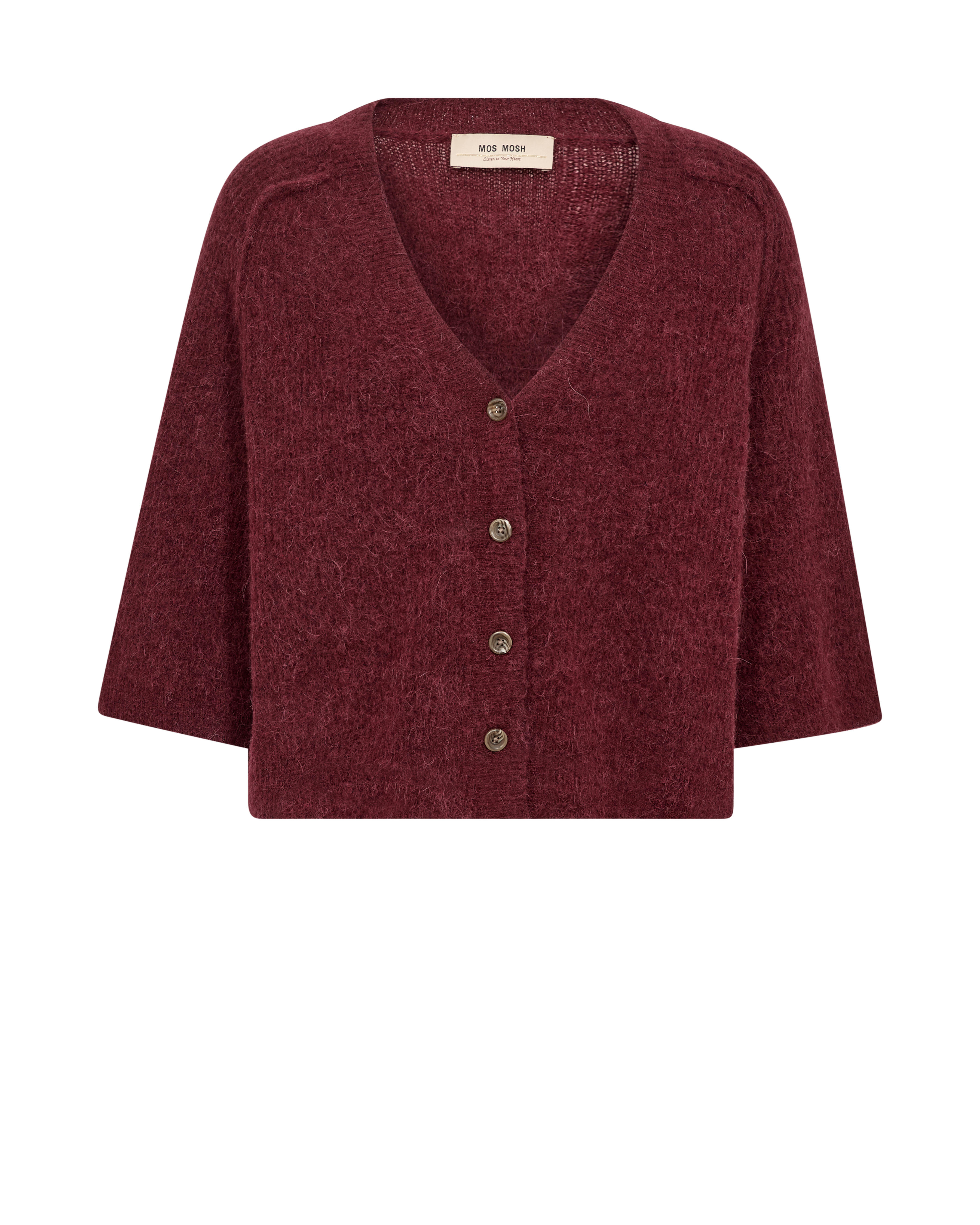 VAN GRAAF Mos Mosh Damen Bordeaux Strickjacke Stretch Rot, Groß - Bild 2