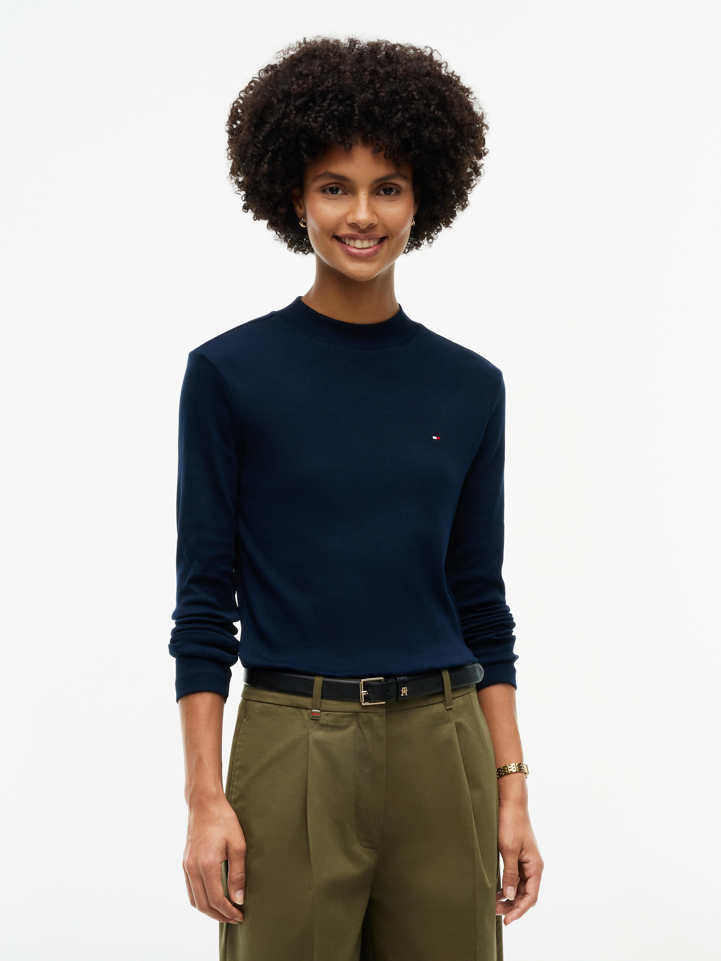 Tommy Hilfiger Damen Dunkelblau Bluse Cody Ww0ww47307 Slim Fit - Bild 2