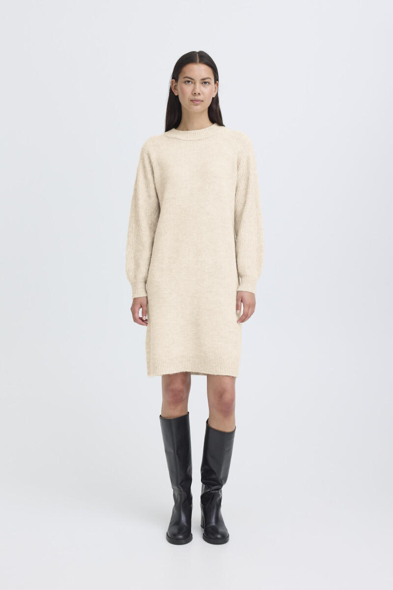 Ichi Damen Beige Pulloverkleid Asdis - Bild 2