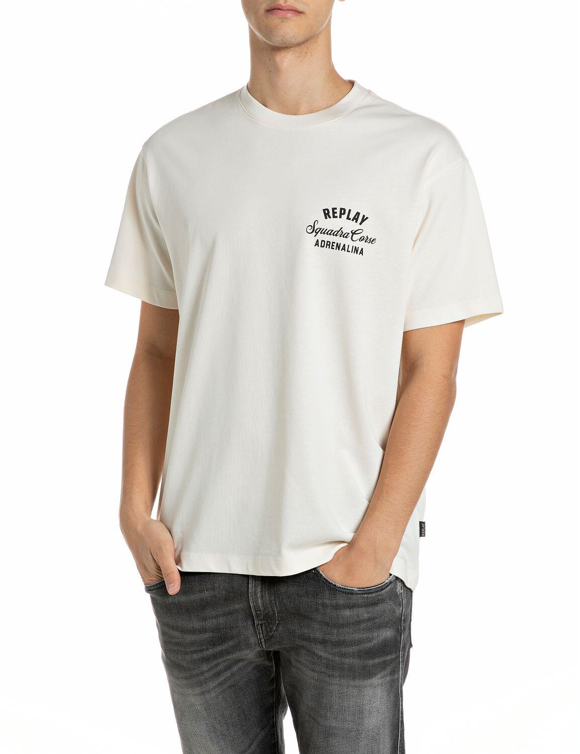 Replay - Herren - T-Shirt - Regular Fit - Größe L - Offwhite - Bild 2