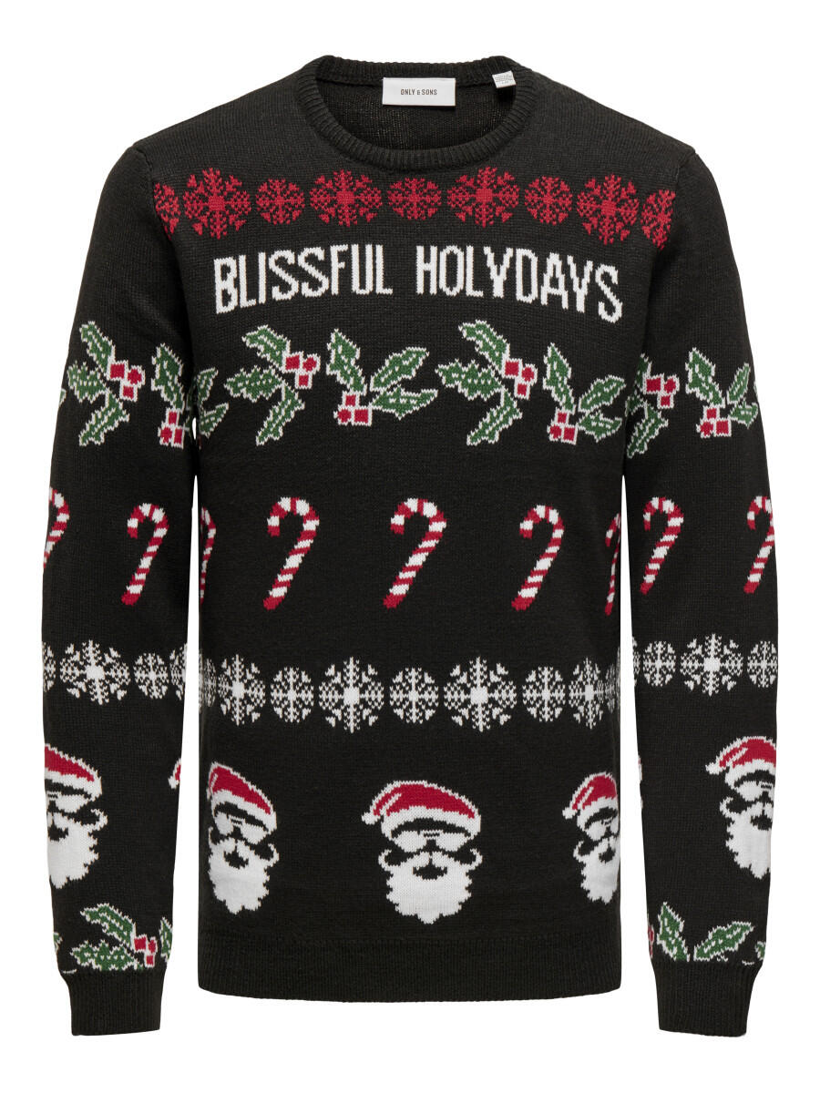 Only & Sons, Herren, Pullover, ONSXMAS Pullover Strickpullover, Schwarz, (M) - Bild 3