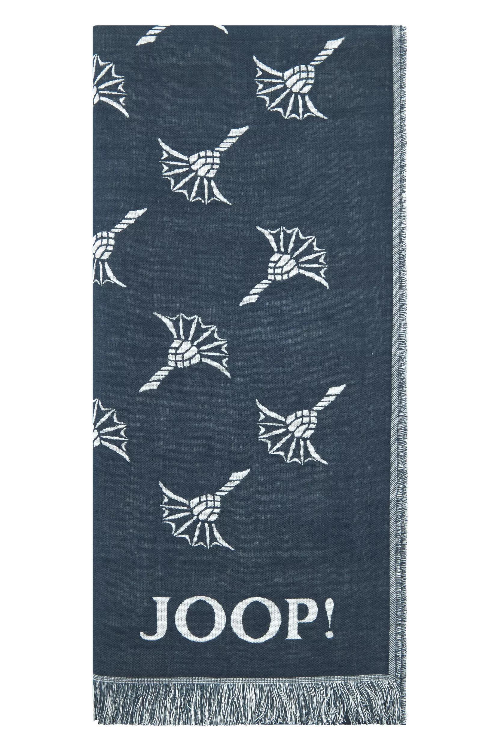 JOOP! COLLECTION Herren Schal in Marine, Florales Allover-Muster mit Fransen, Gr. 1 - Bild 7