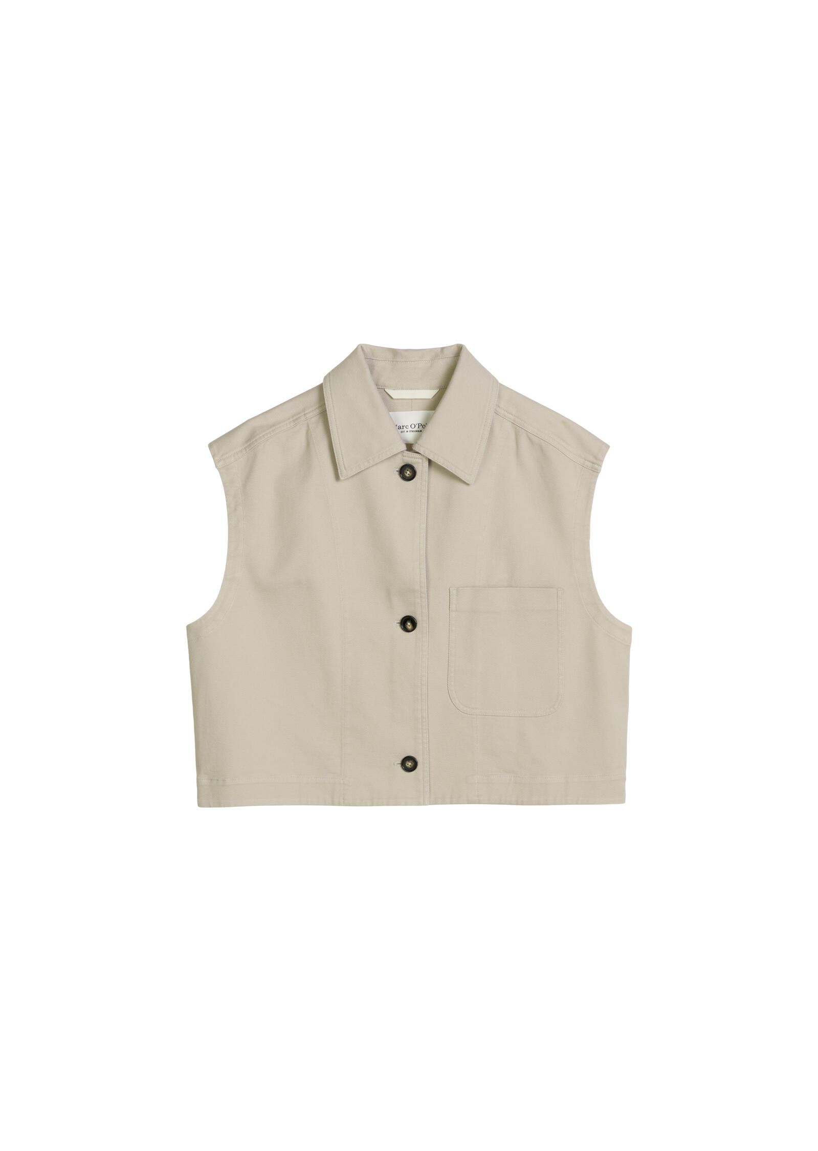 Marc O'polo Casual Beige - Weste Boxy Linen - Gr. - 40