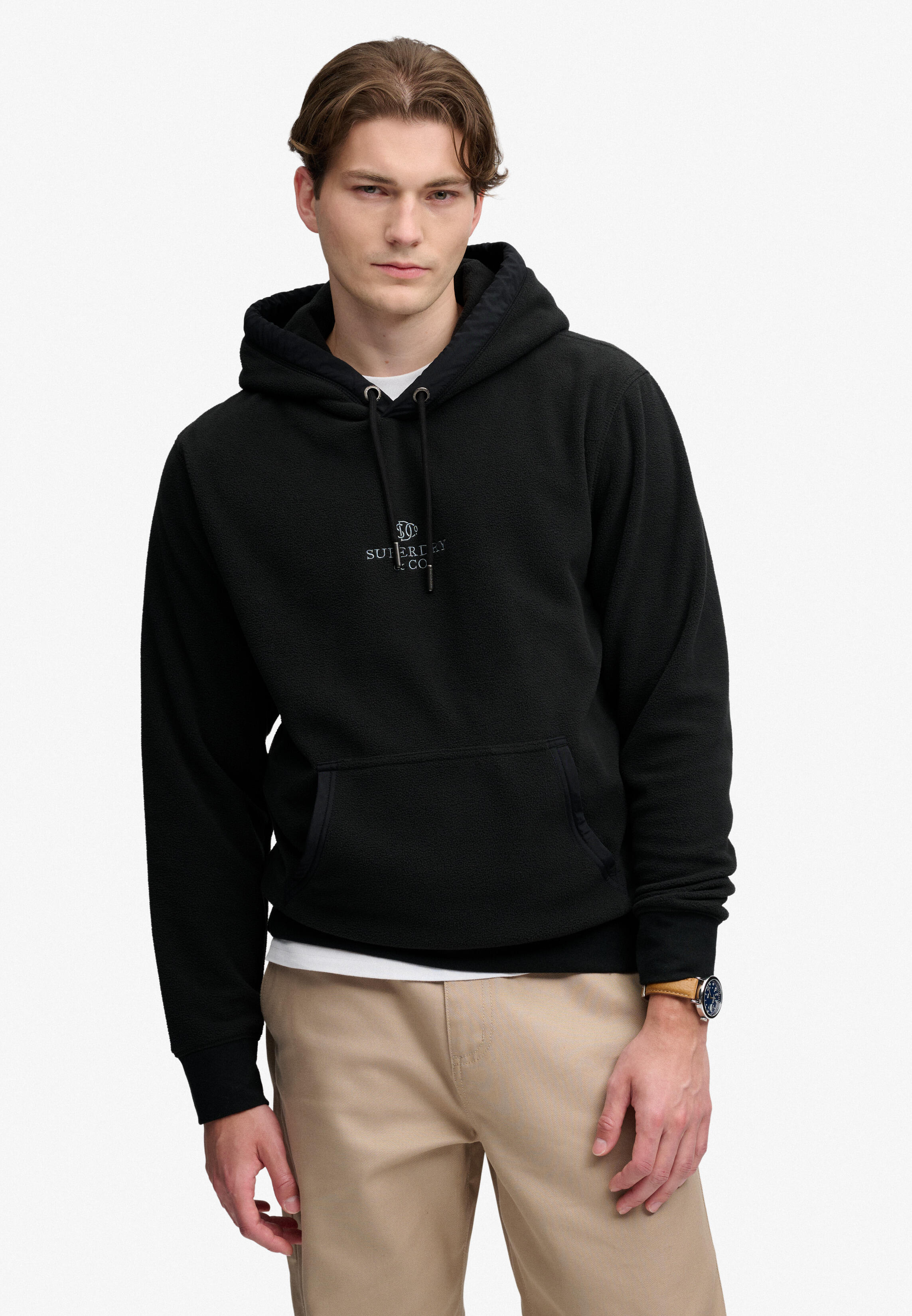 Superdry Schwarz - Micro Logo Fleece-Hoodie - Gr. - M
