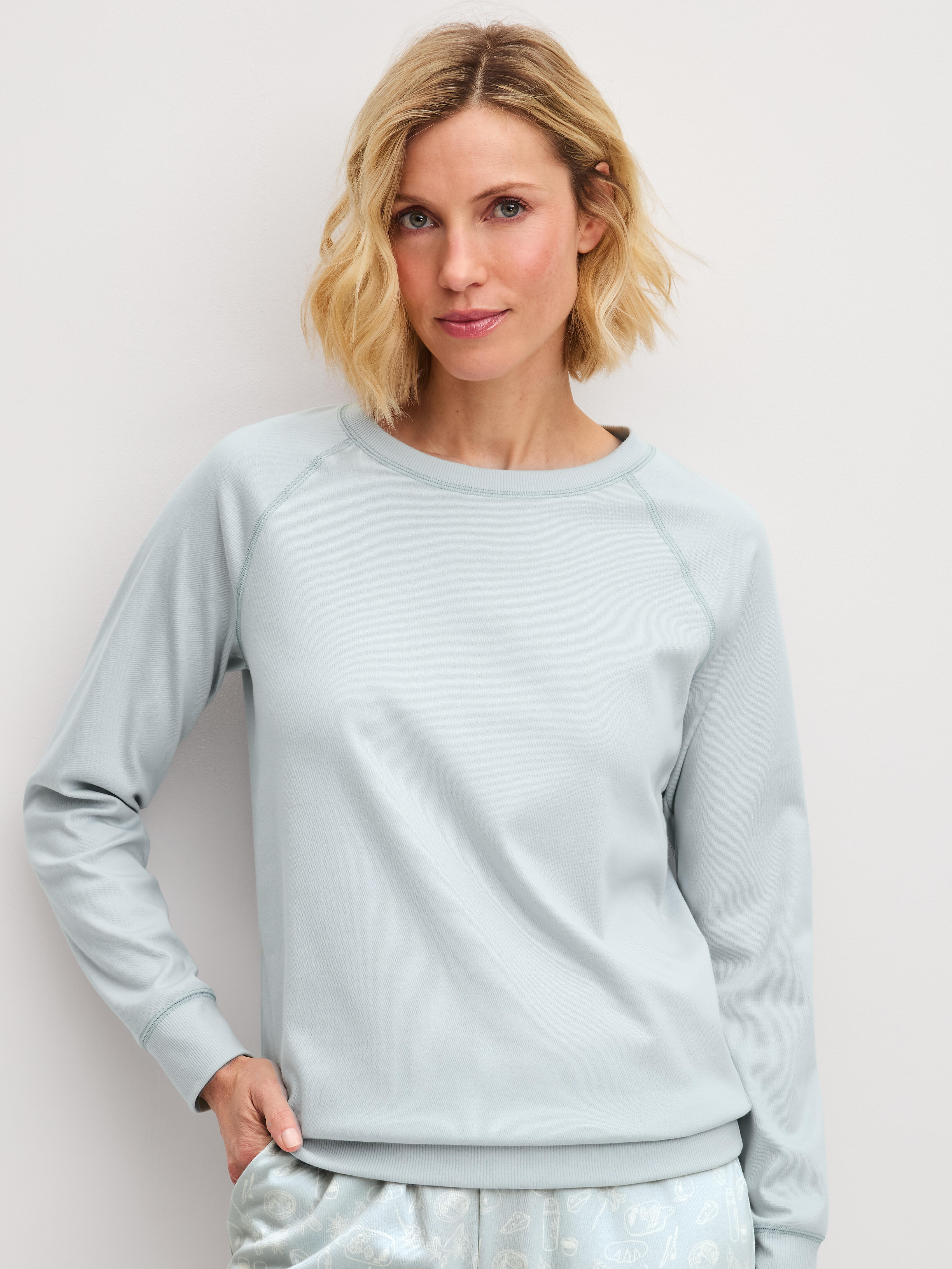 Calida Damen - Shirt Langarm Pearl Blue - Gr. - S
