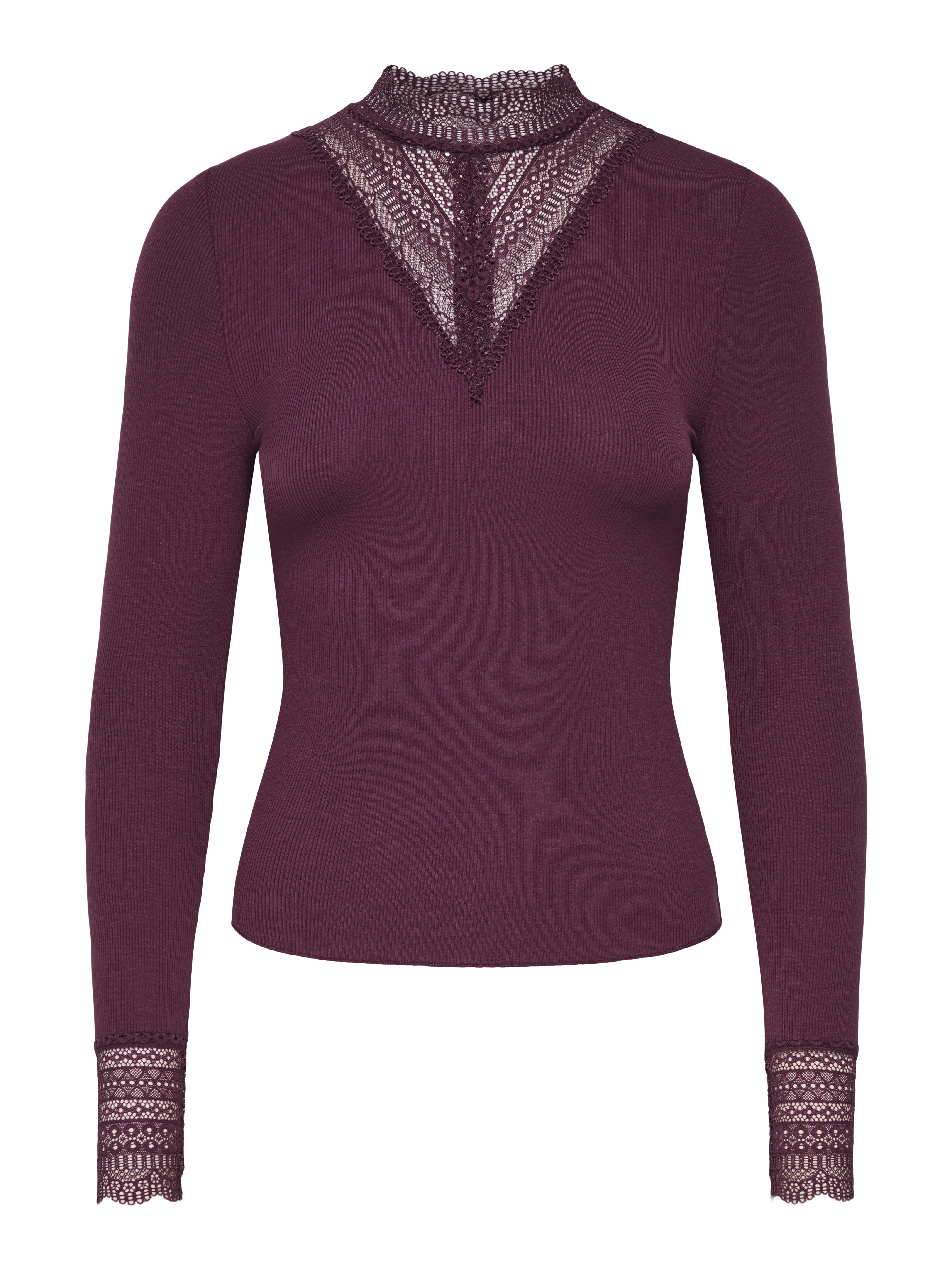 Only - Onltilde L/S High Neck Lace Top Jrs Noos Fig - Gr. - L