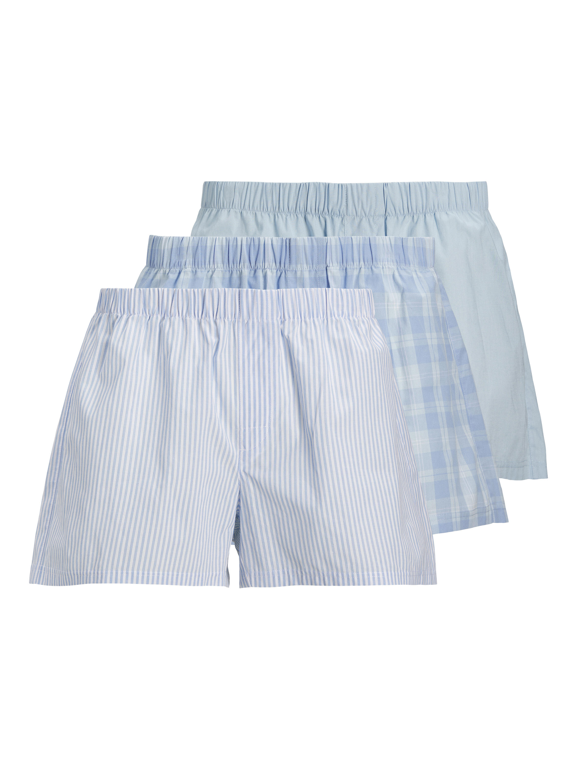 Jack & Jones Herren Blau Boxershorts "Jacmilano Woven Boxers 3 Pack Noos", Gr. Xxl, 3 Stk., (Chambray Pack:chambray Striped, Skyway Checks), - Bild 3