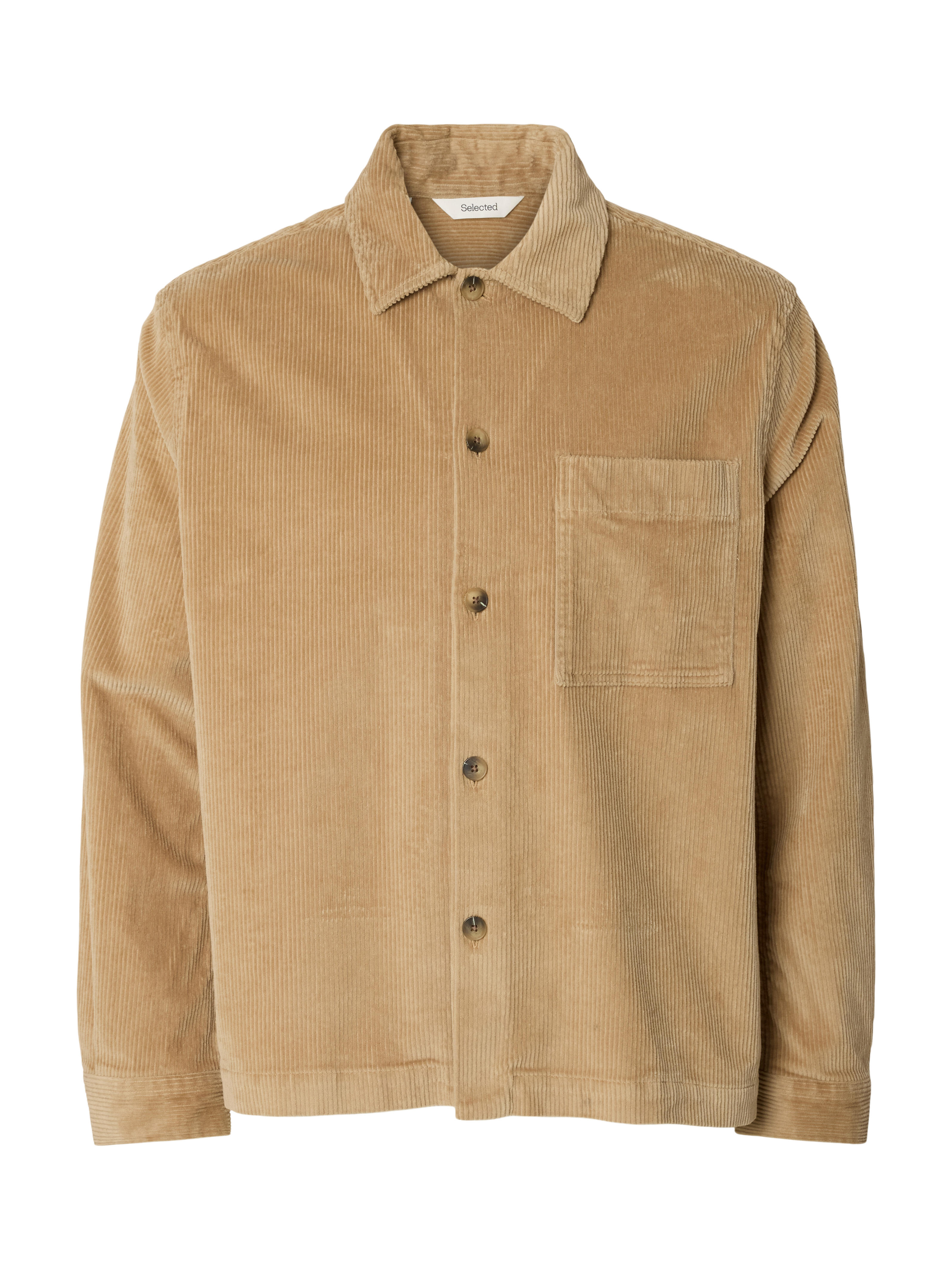 Selected Slmotto Kris Cord Overshirt Noos, Cornstalk - Bild 4