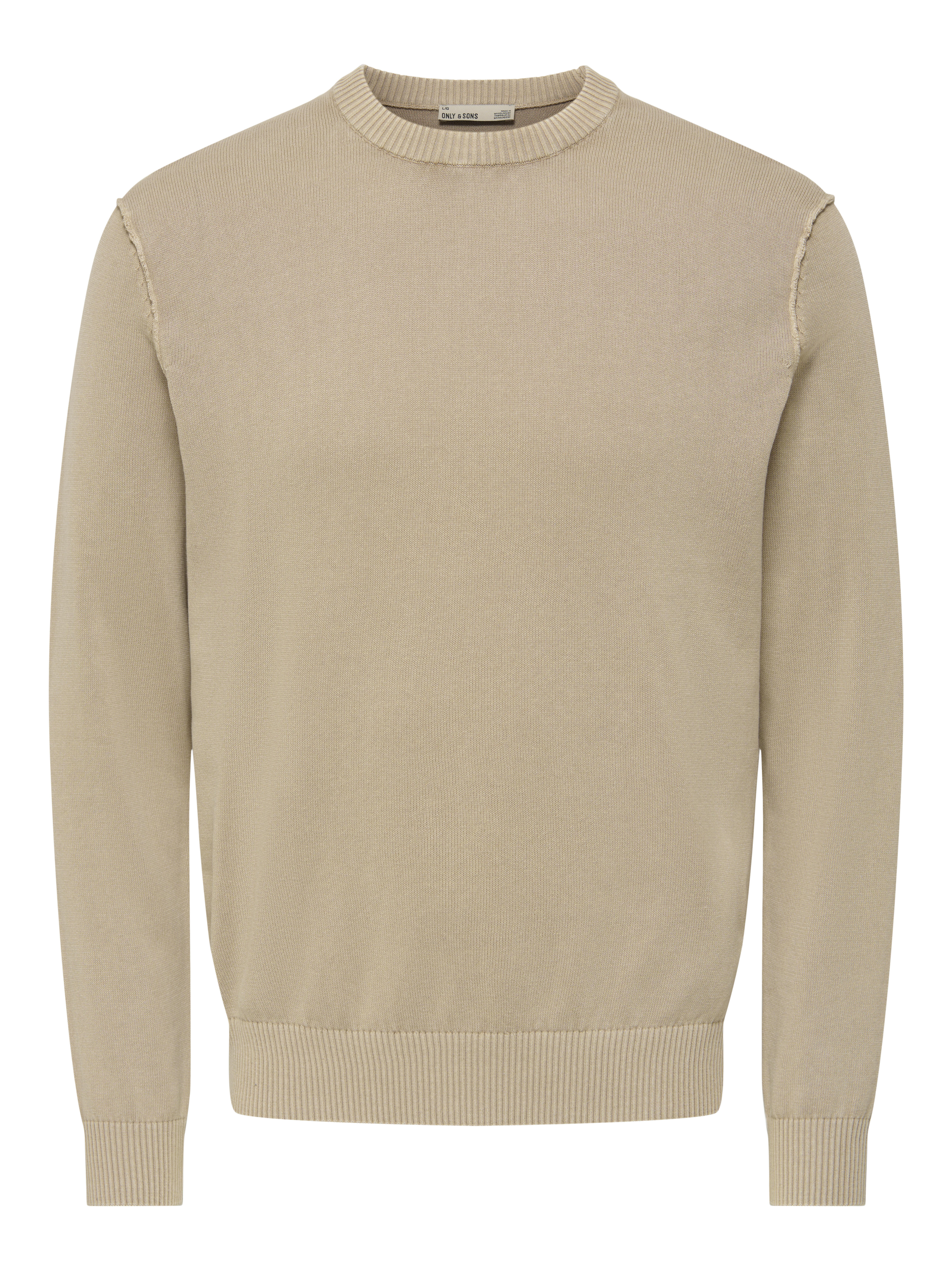 Only&Sons - Onsgarson Ls Reg Wash Crew Knit Vd Chinchilla - Gr. - L