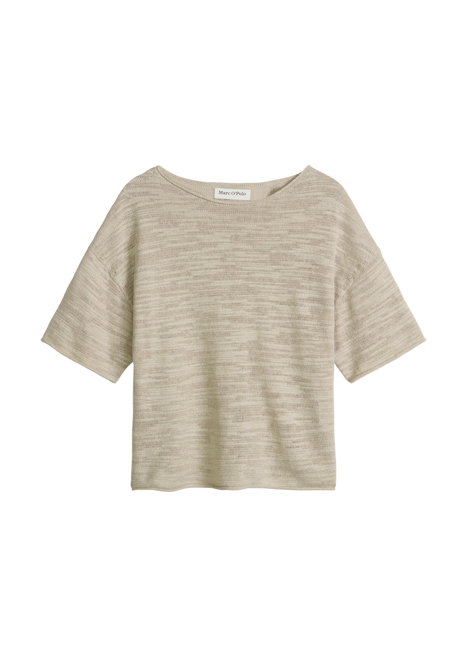 Marc O'polo Casual Beige - Slub-Kurzarm-Pullover Loose Linen - Gr. - L