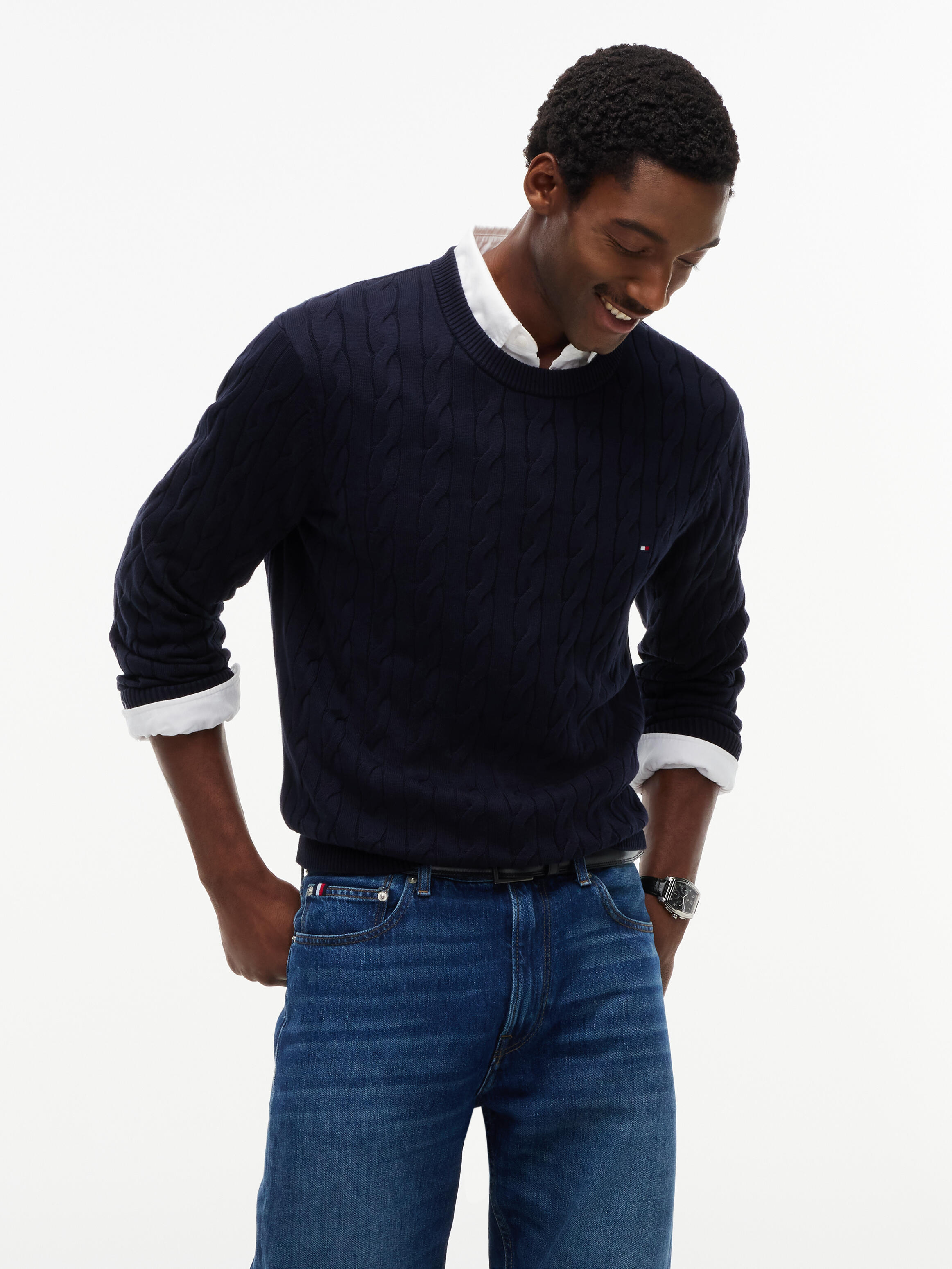 Tommy Hilfiger Flag Logo Cable Knitted Sweater - Bild 3