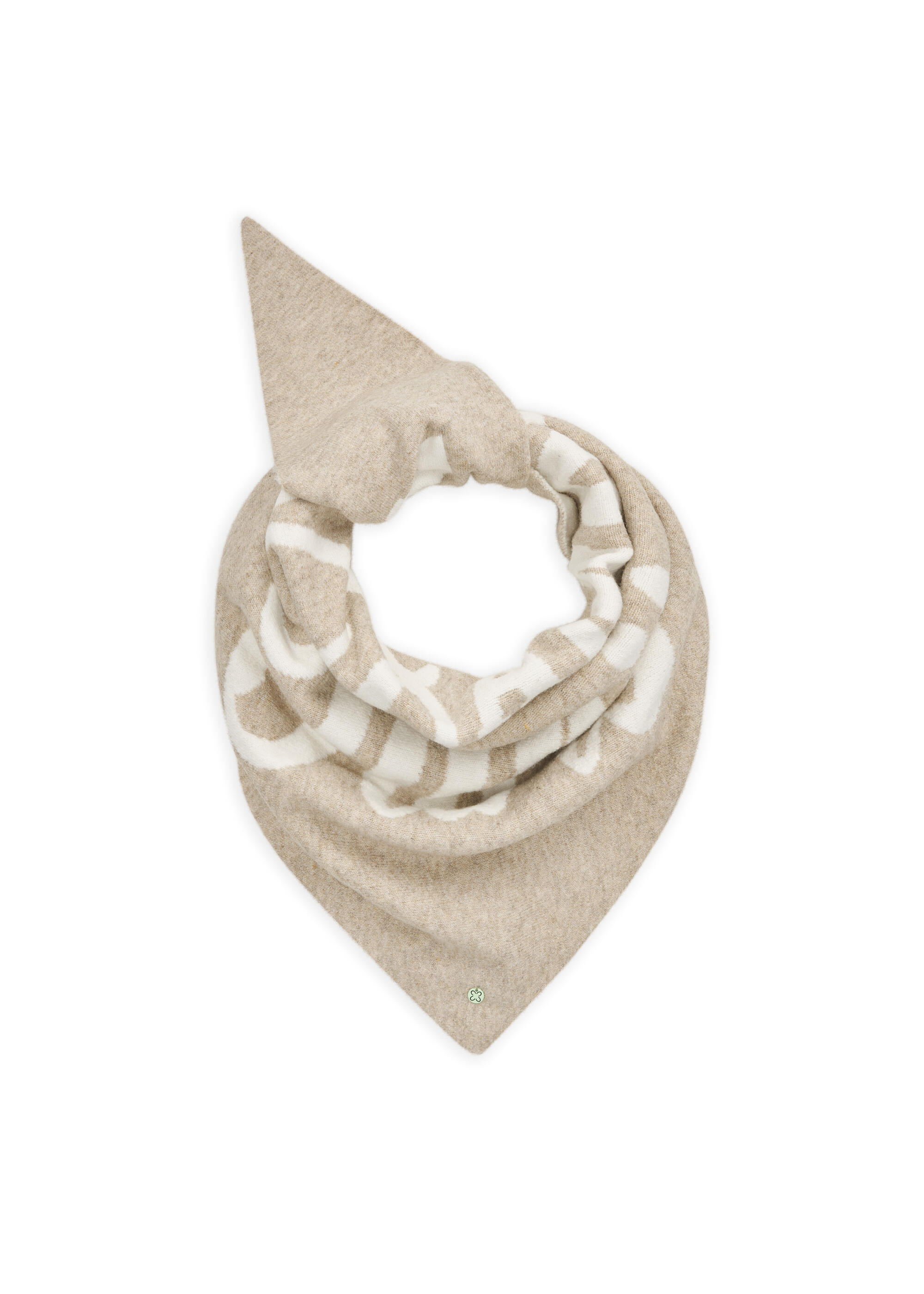 Codello Beige Knitted Triangle Rec. Polyester Mix Paris Quote -100X100x180cm, - Image 2