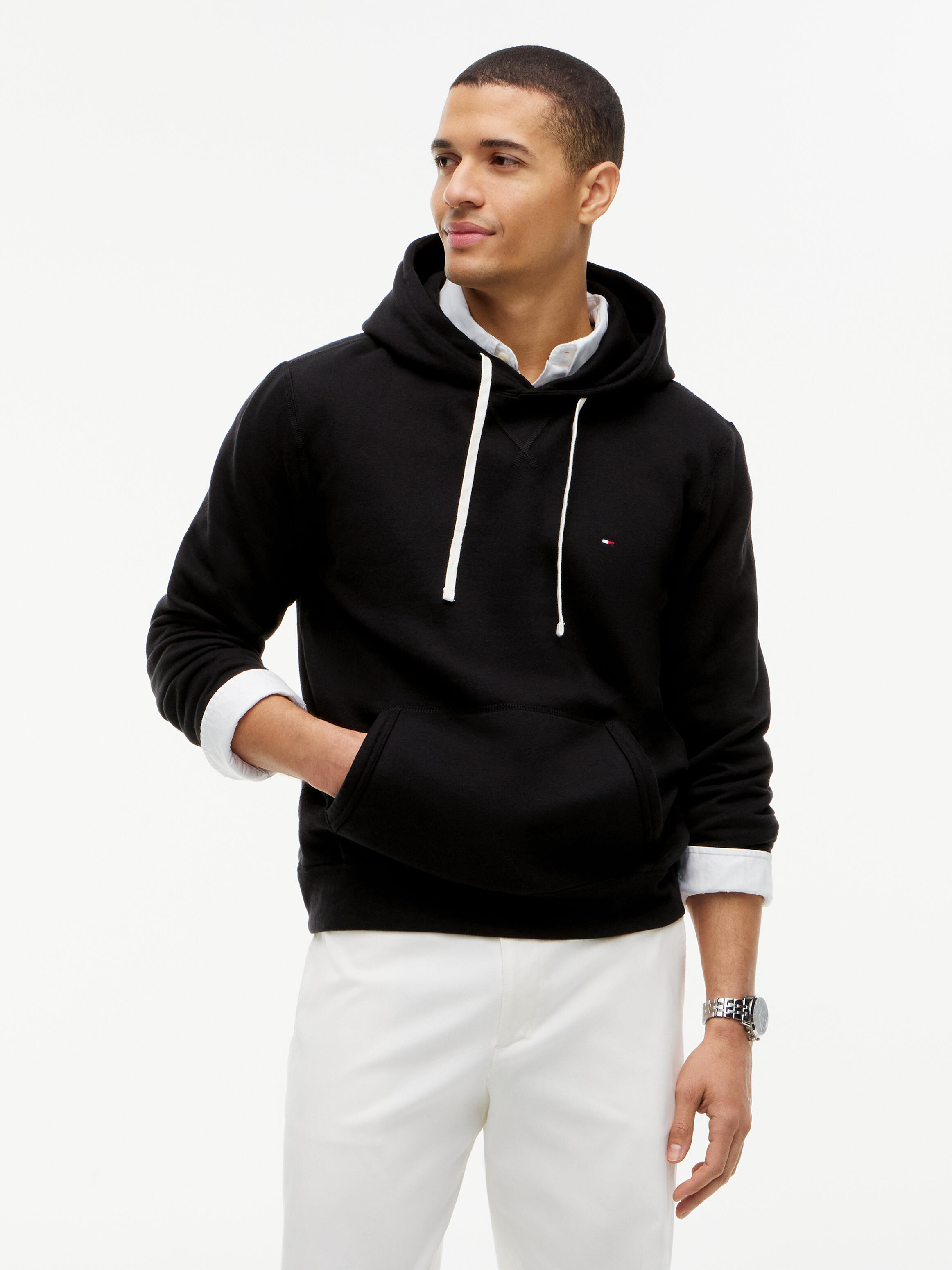 Tommy Hilfiger Herren Schwarz Sweatshirt Essential Mw0mw37230 Regular Fit - Bild 4