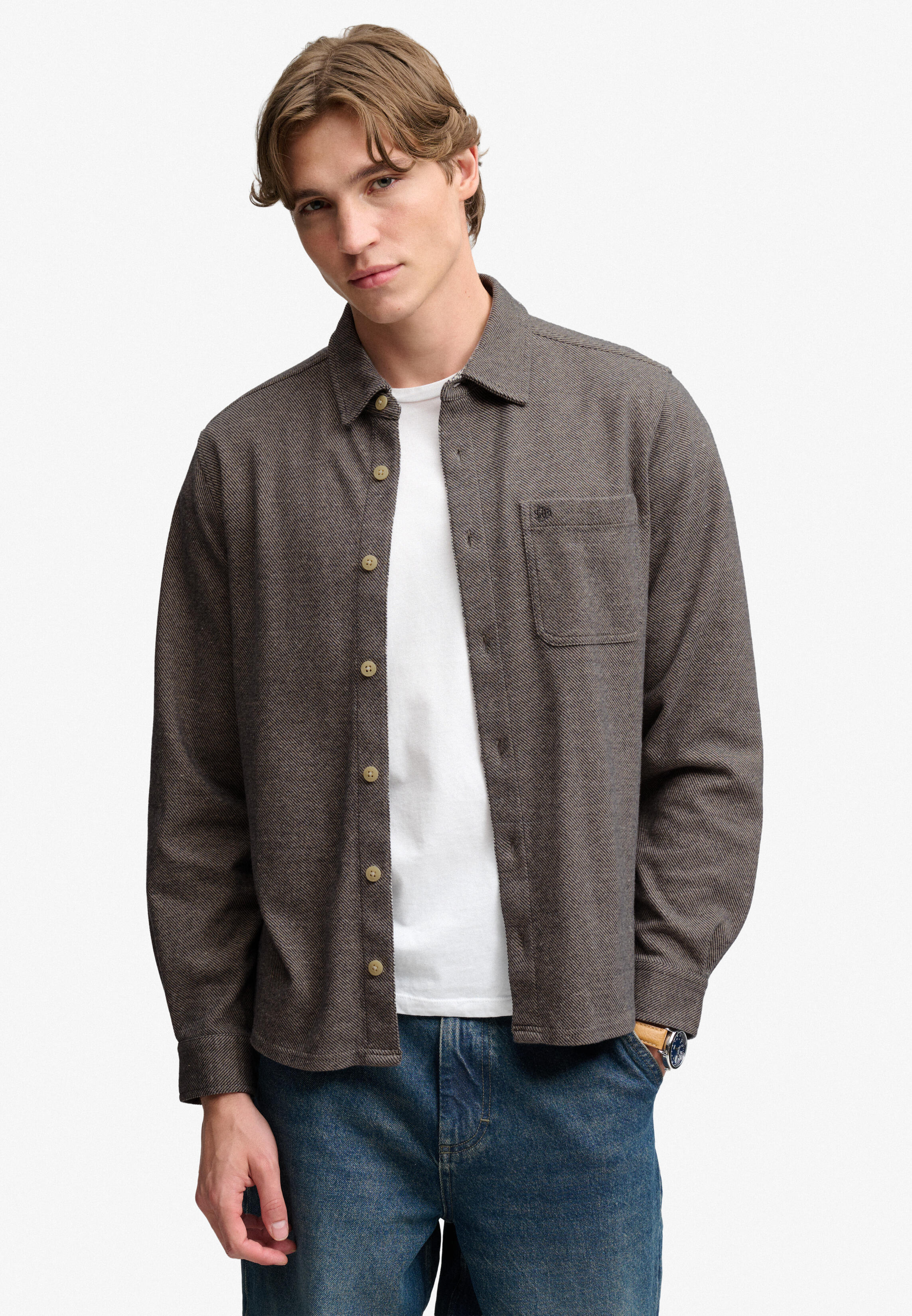 Superdry Herren Gris Hemd Tweed - Bild 2