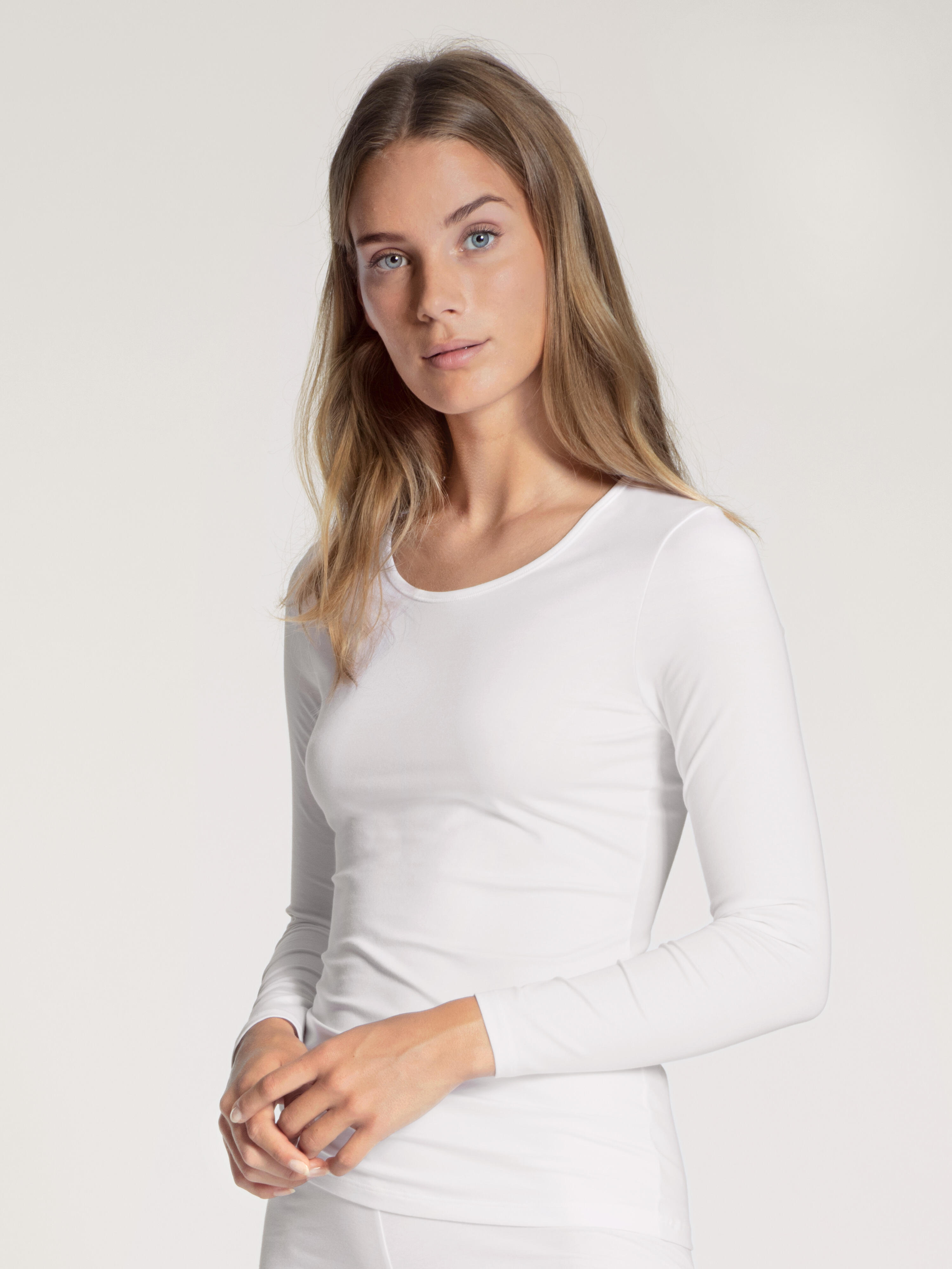 Calida Damen Weiss - Top Langarm - Gr. - Xs