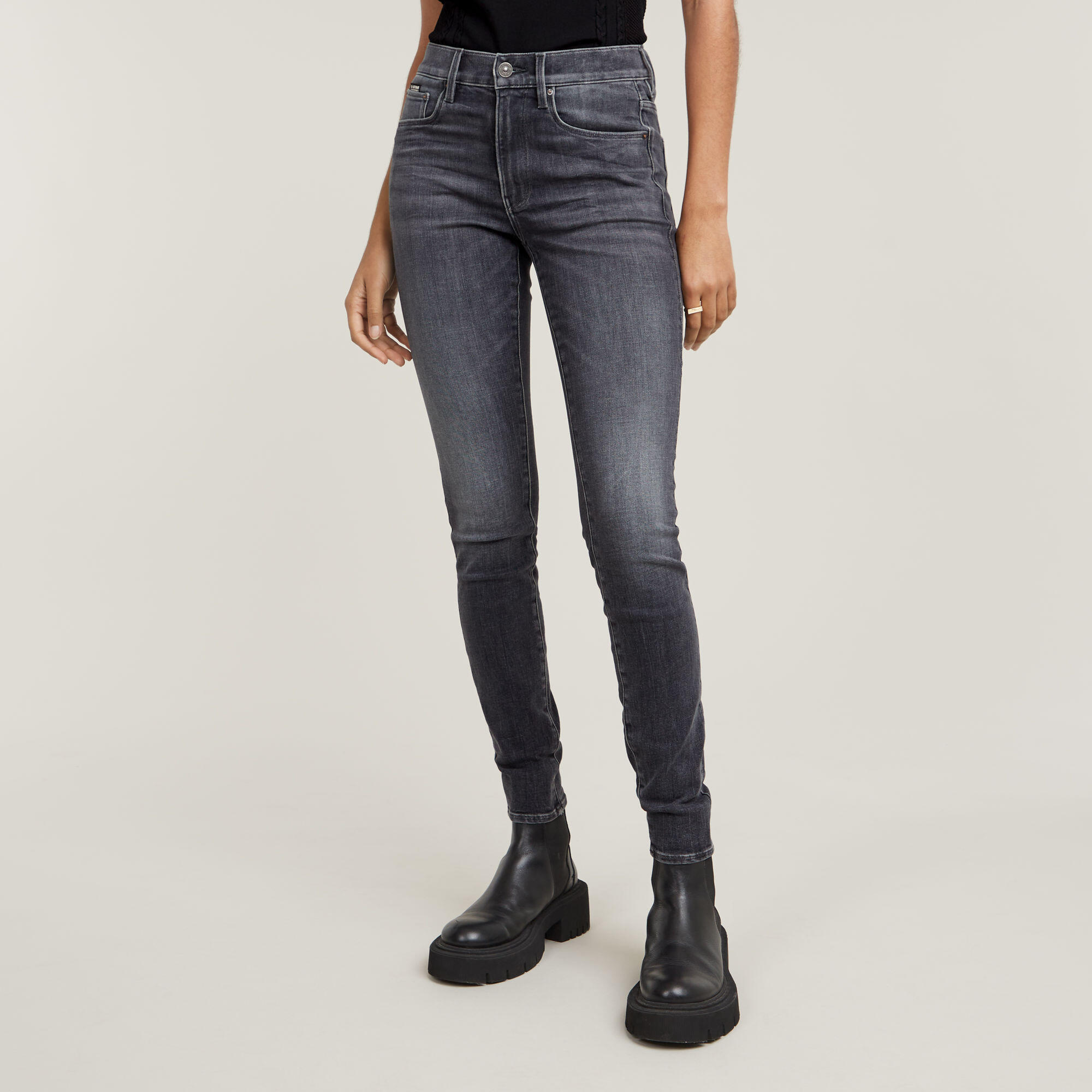 G-Star - 3301 Skinny Wmn Faded Black Magnet - Gr. - 32 - Bild 2