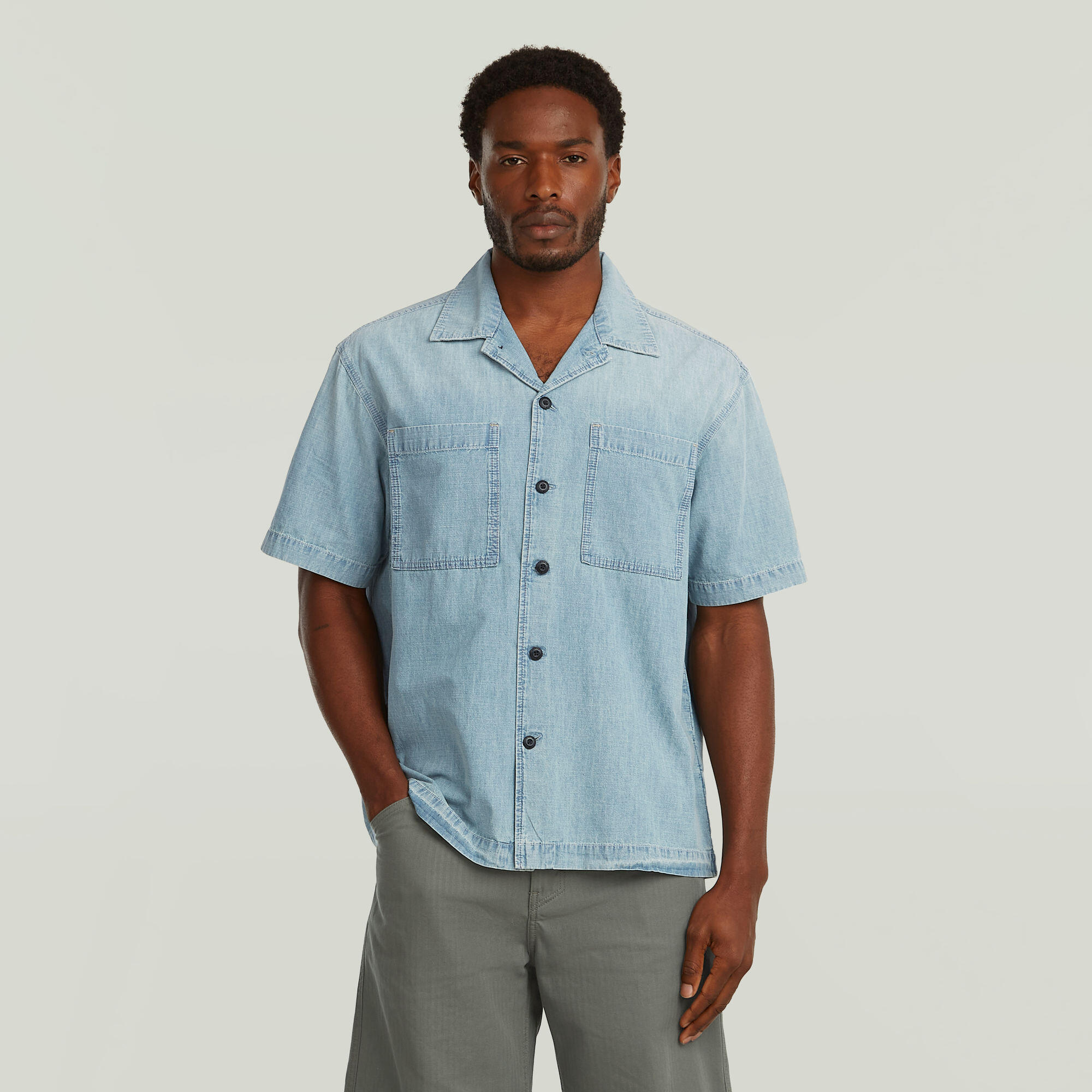 G-Star Herren Vintage Mirage Langarmshirt "Bowling 2‑Pocket Lightweight Regular Hemd" erhältlich in Größe L/M/S/XL/XS/XXL von Baur - Bild 6